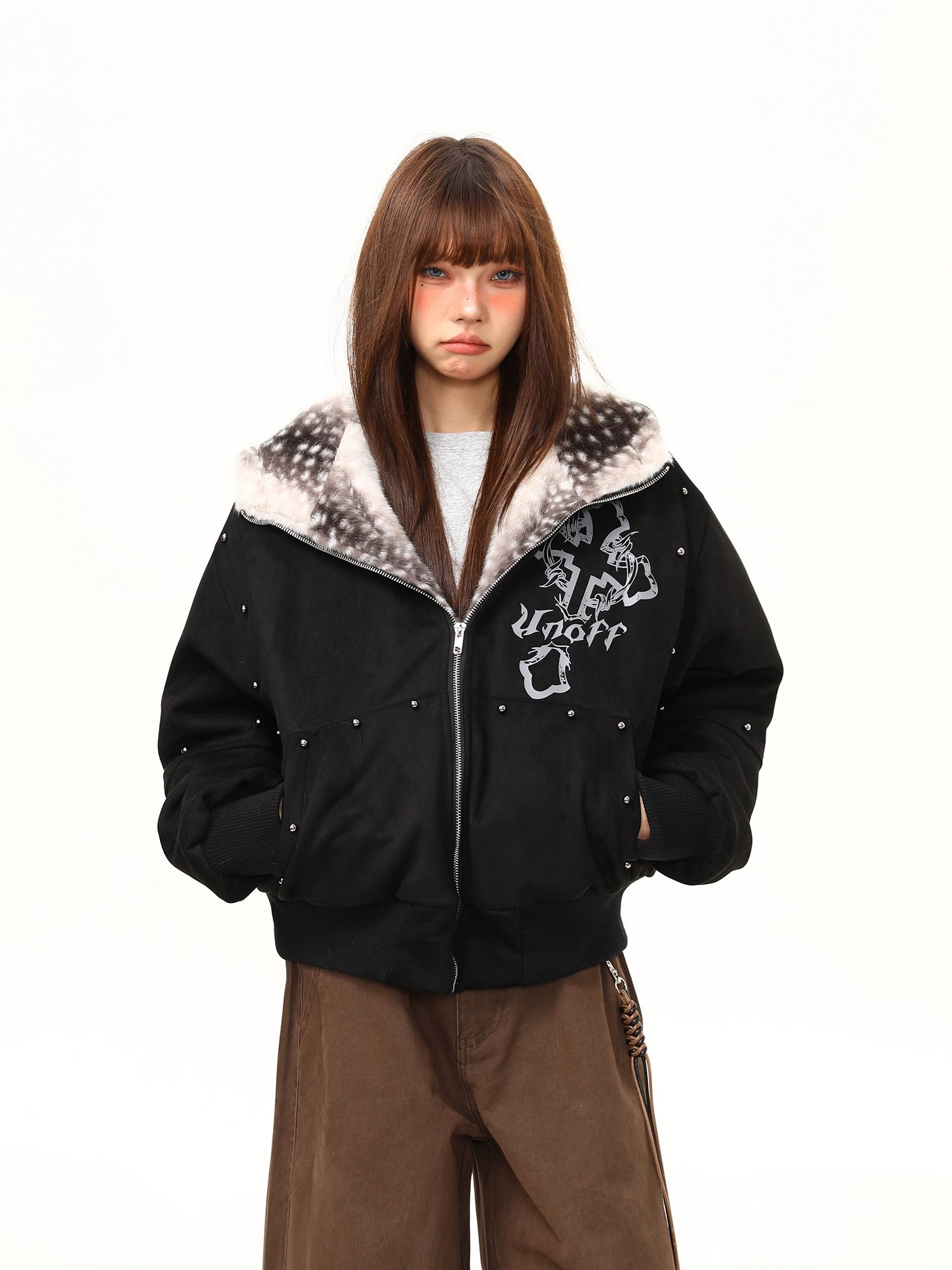 Midnight Howl Furry Ears Hoodie Jacket