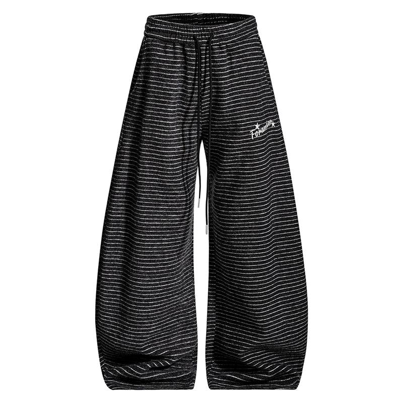 Harbor Stripe Fleece Wide-Leg Pants