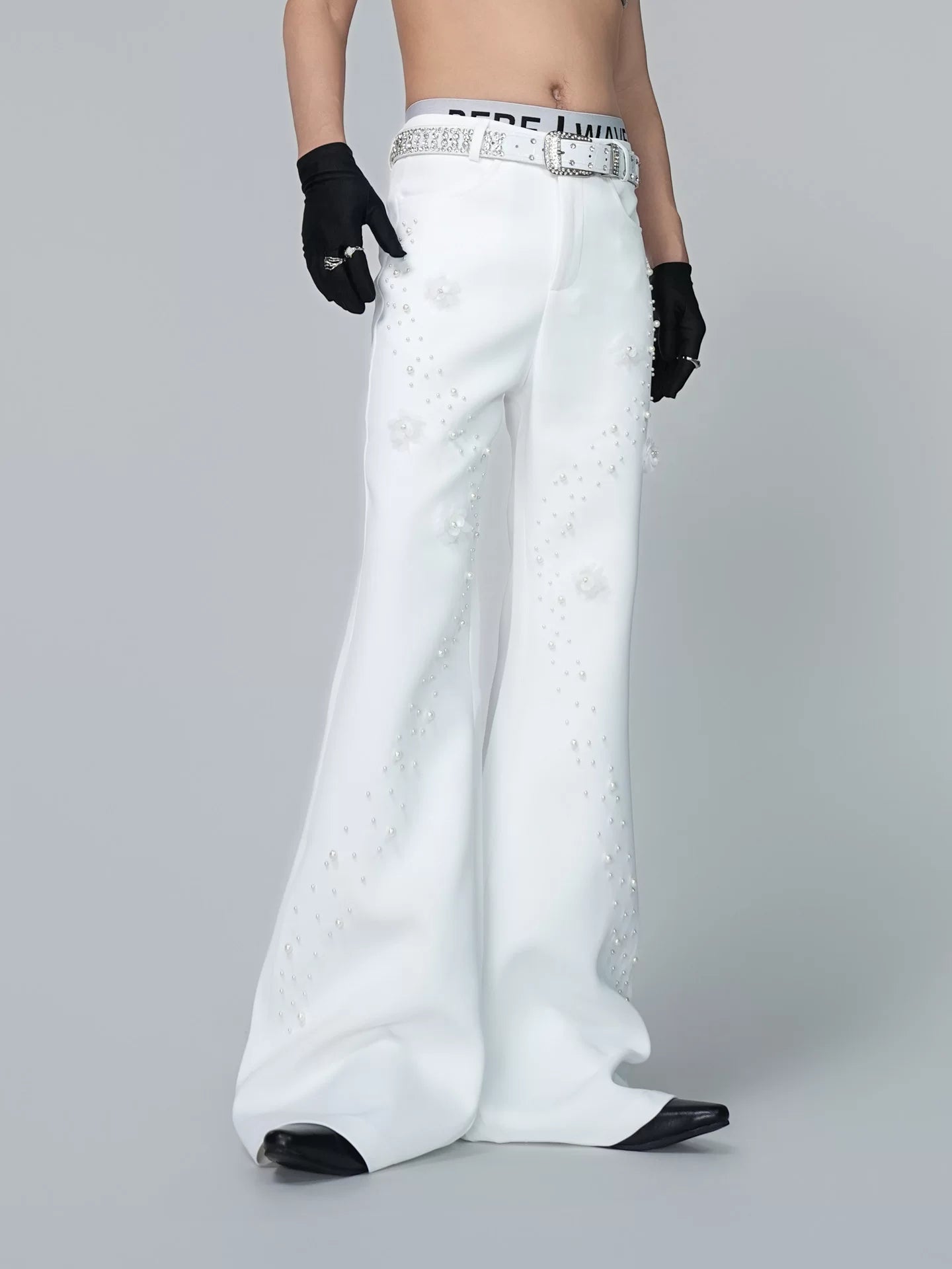 Blossom Halo Pearl-Flare Trousers
