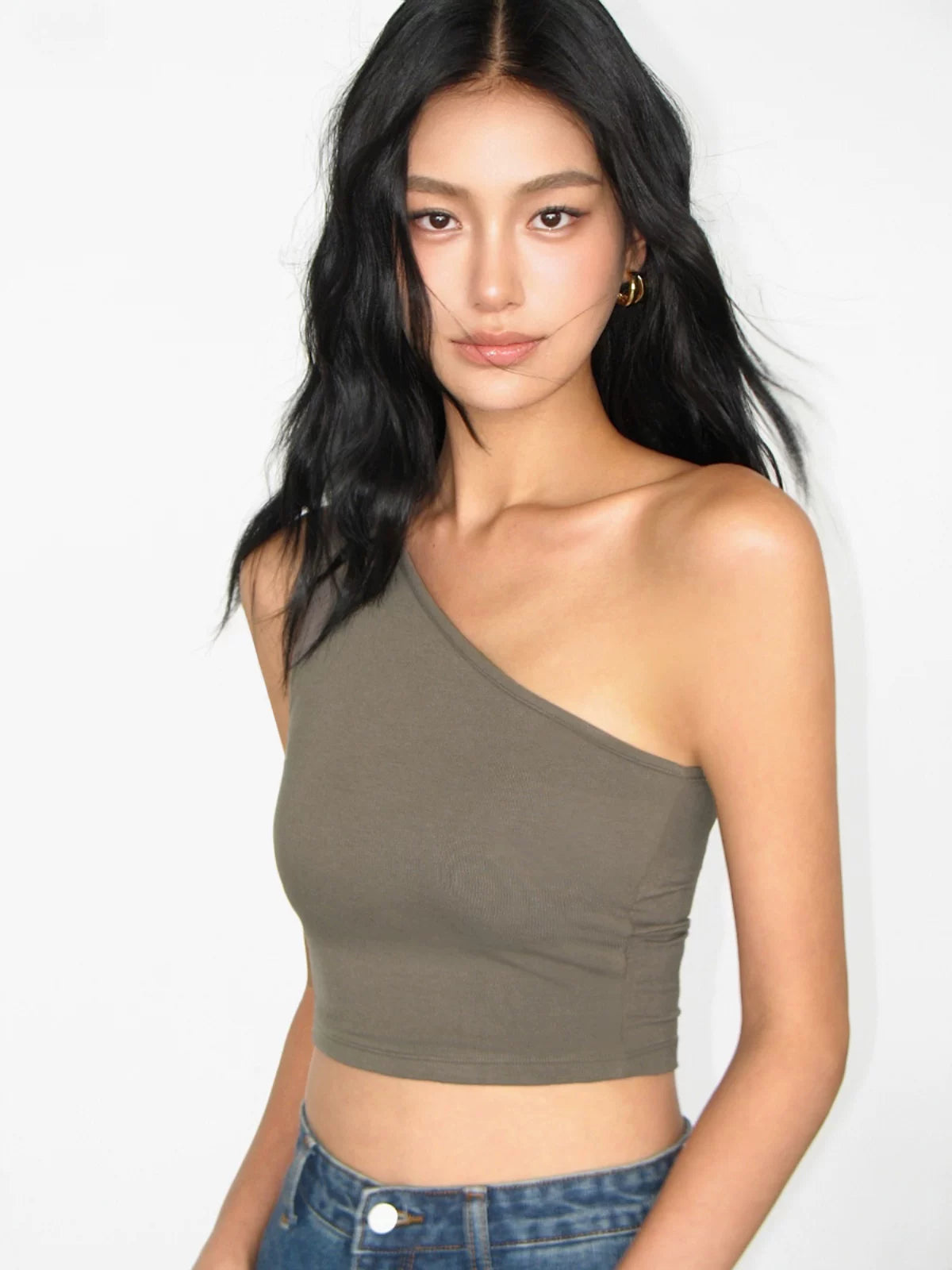 Asymmetry Chic One‑Shoulder Crop Top