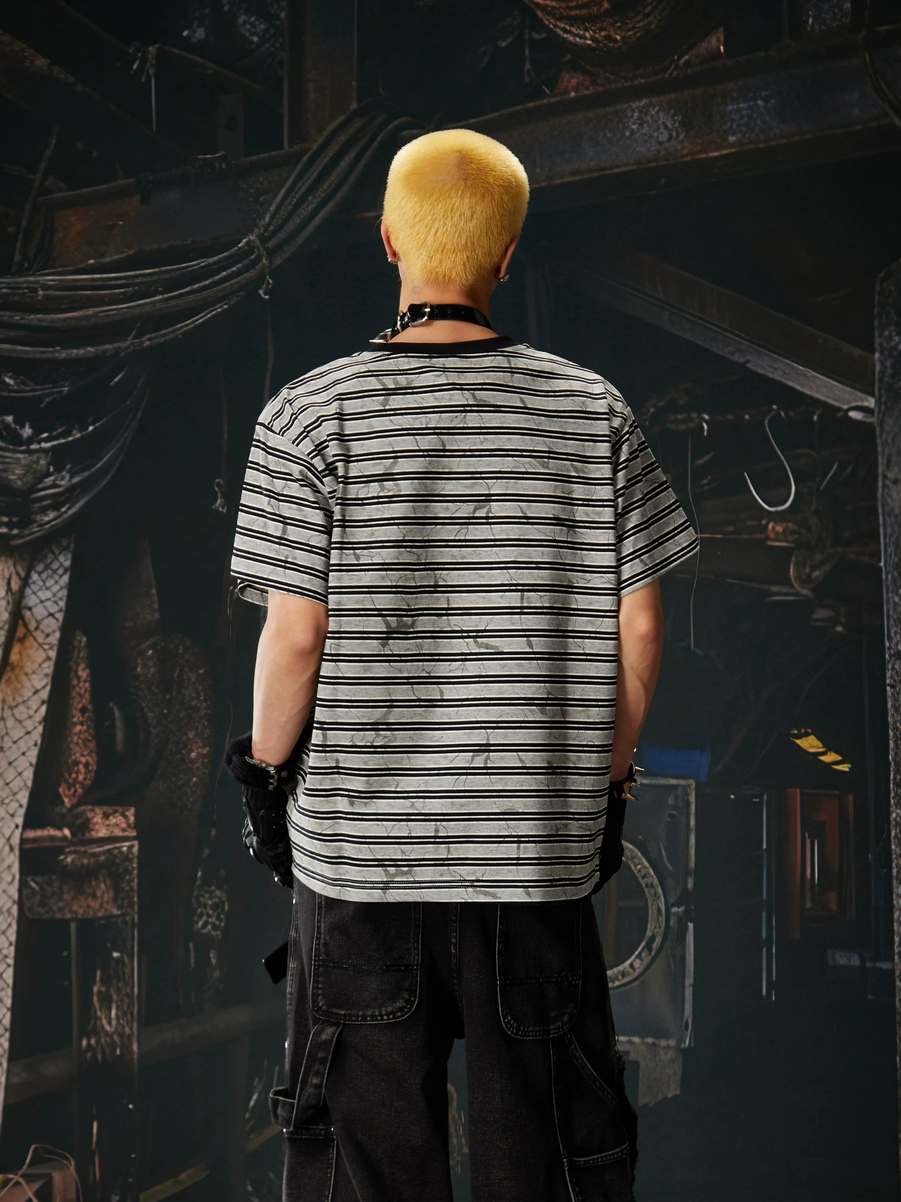 Cipher Stripe Graffiti Script Tee