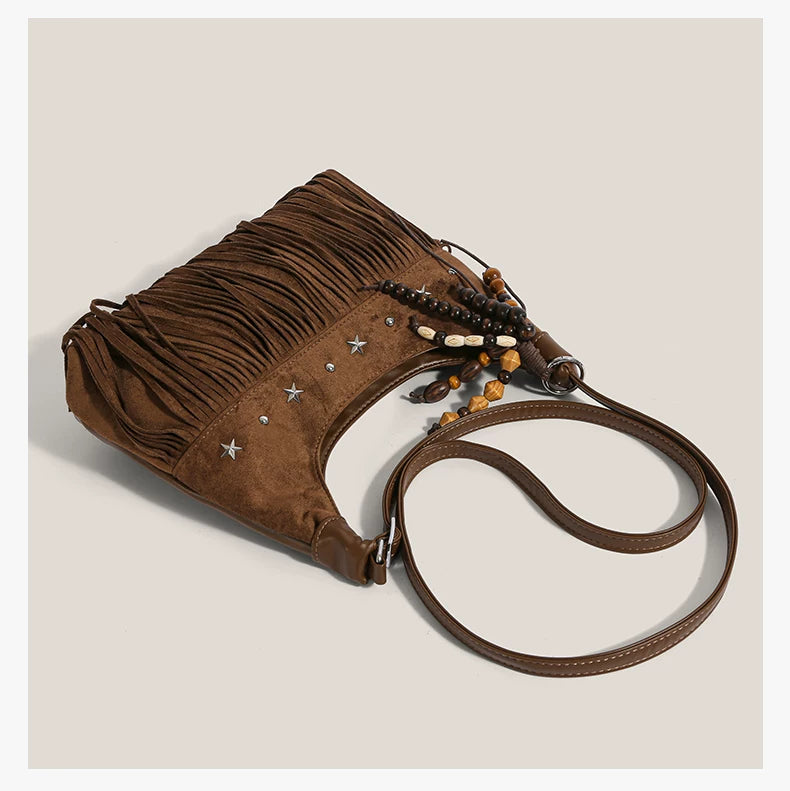 Desert Star Fringe Beaded Hobo