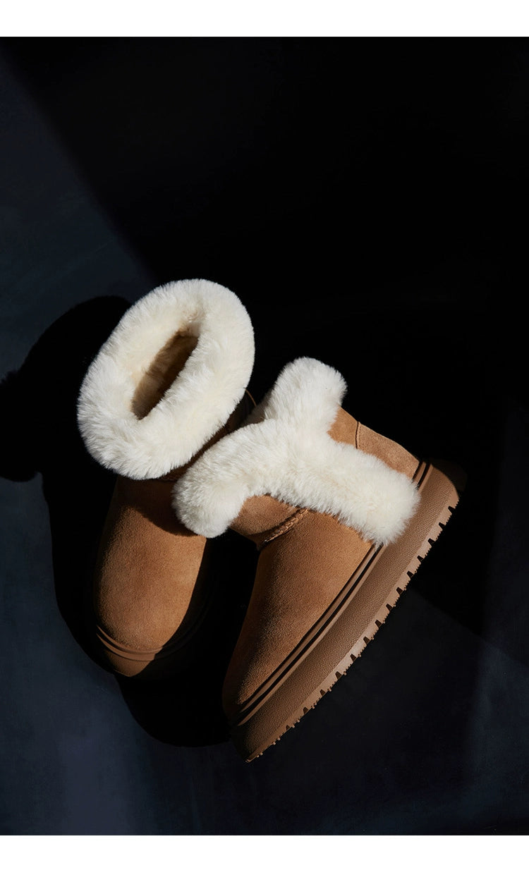 Fuzzy Shearling Ankle Winter Boot
