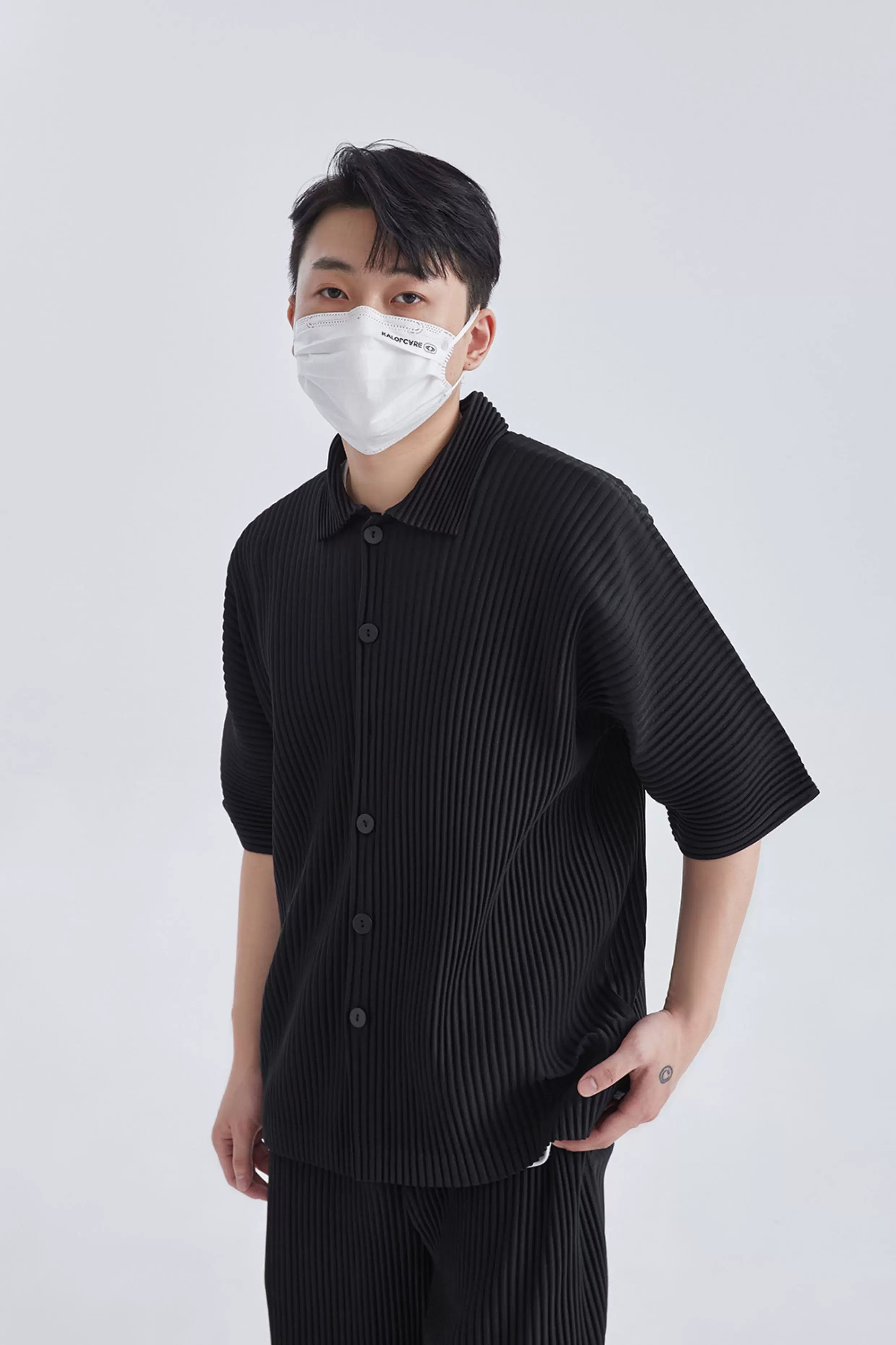 Mistfold Pleated Button Shirt