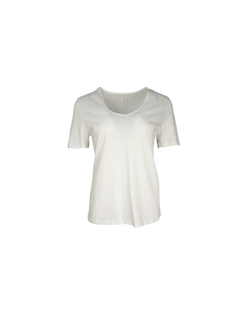 Solid Color Scoop Neck T-Shirt