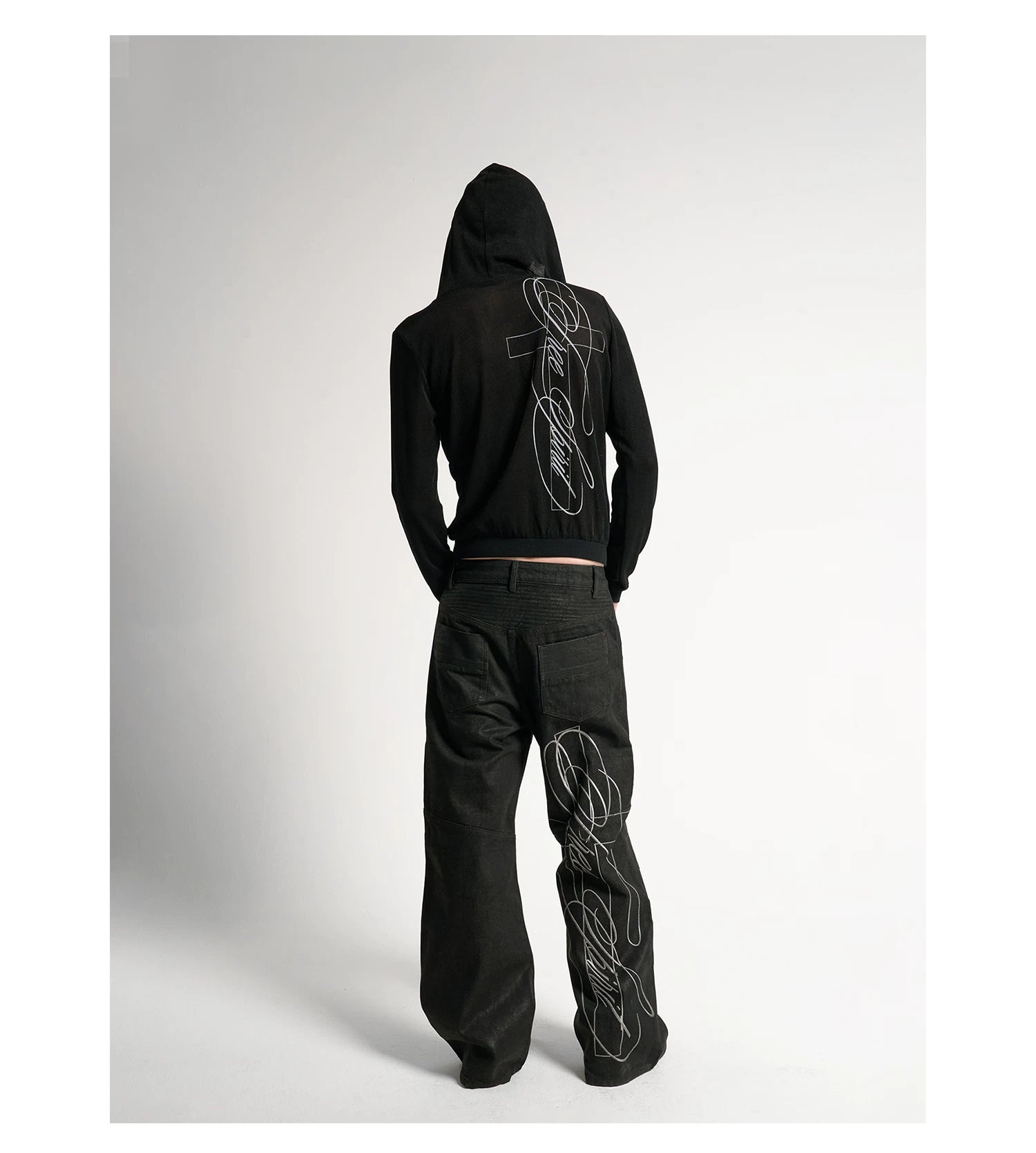 Cross Script Zip Hoodie