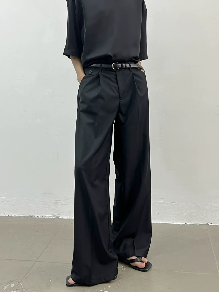 Monolith Pleat Wide Leg Trousers