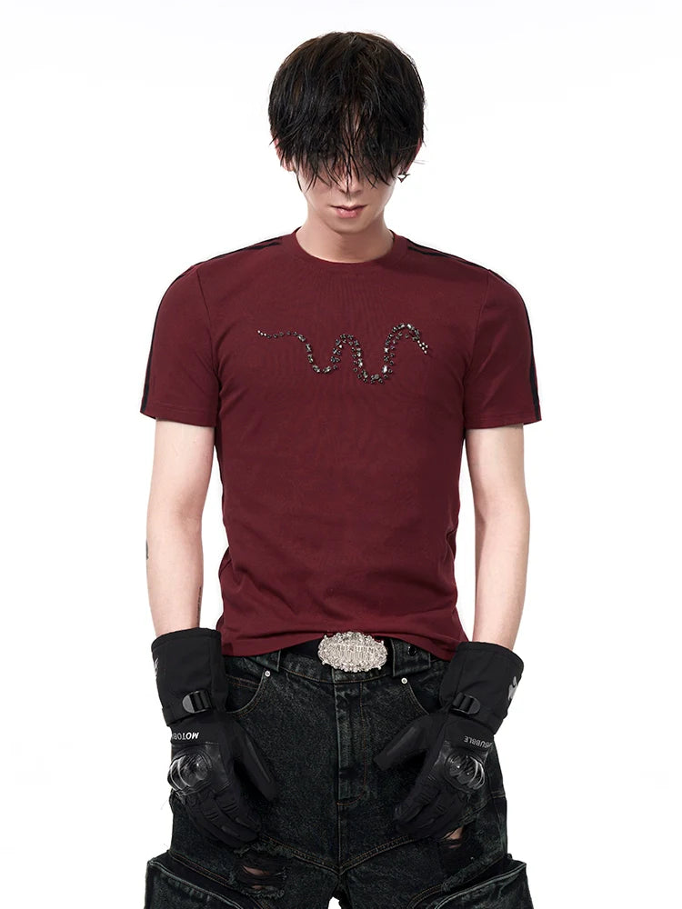 Three-Stripe Crystal Snake Sport T-Shirt