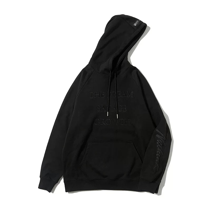 Embossed Lettering Oversized Pullover Hoodie