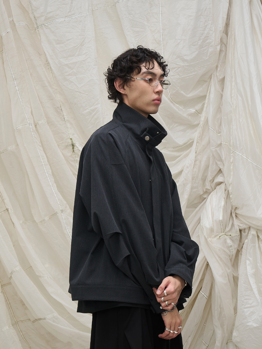 High Collar Oversized Bomber Jacket