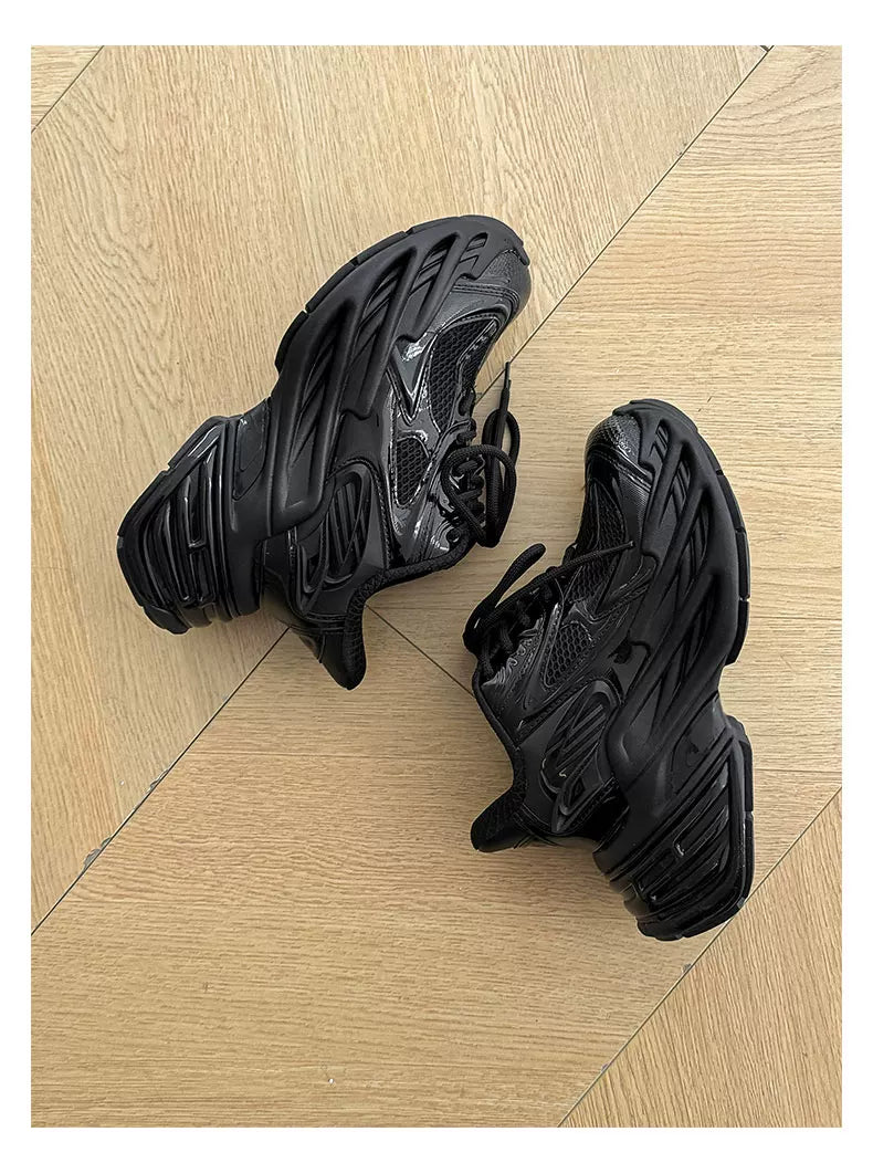 Futuristic Metallic Platform Runner Sneakers