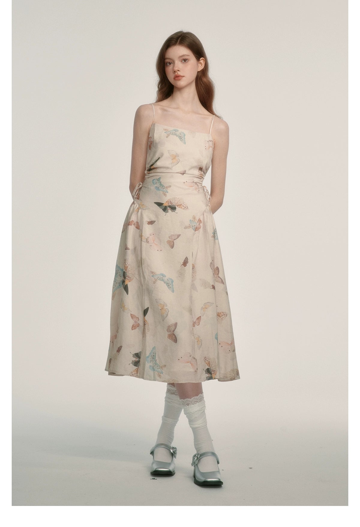 Butterfly Print Spaghetti Strap Dress