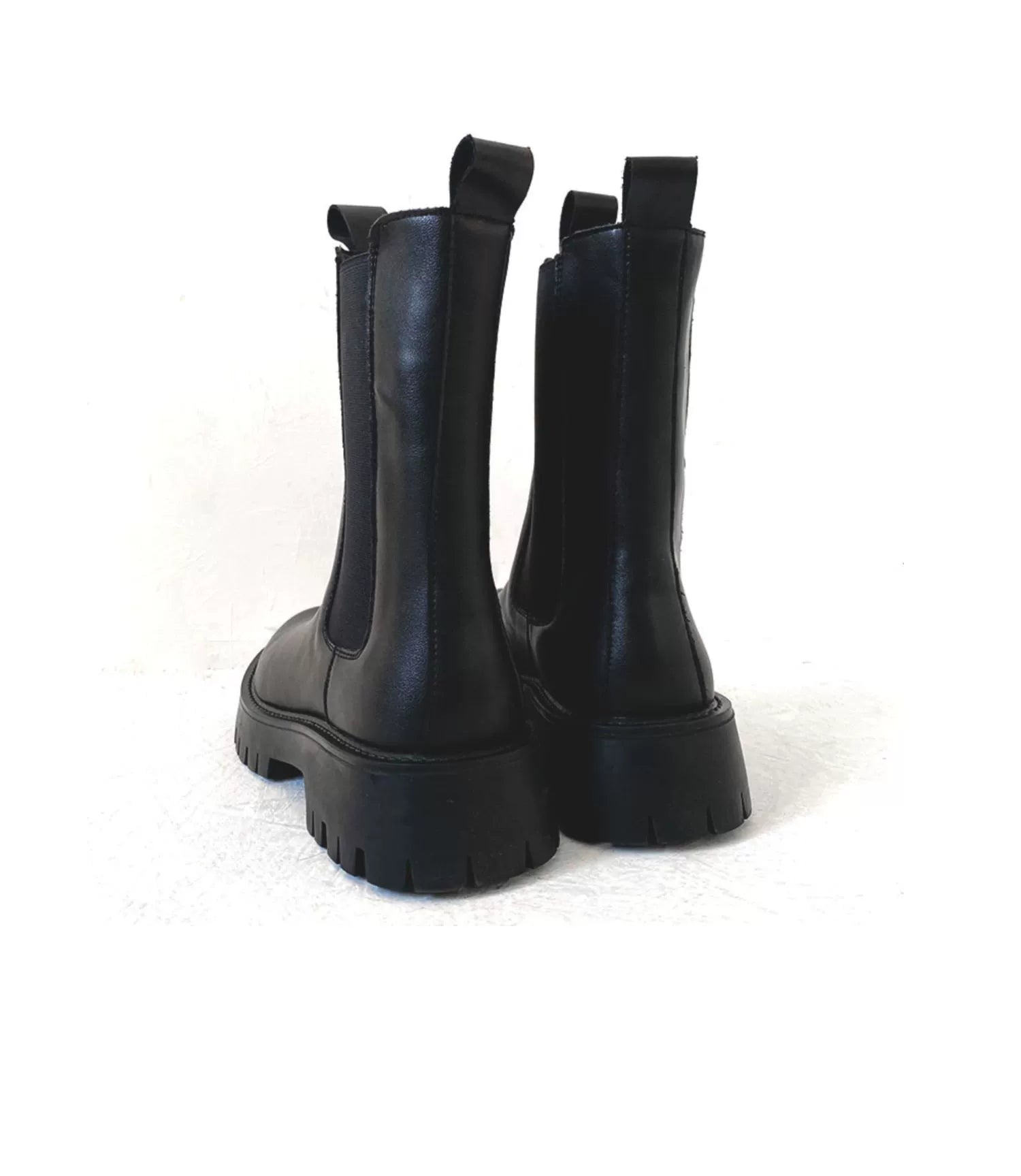 Chunky Sole Black Chelsea Boots