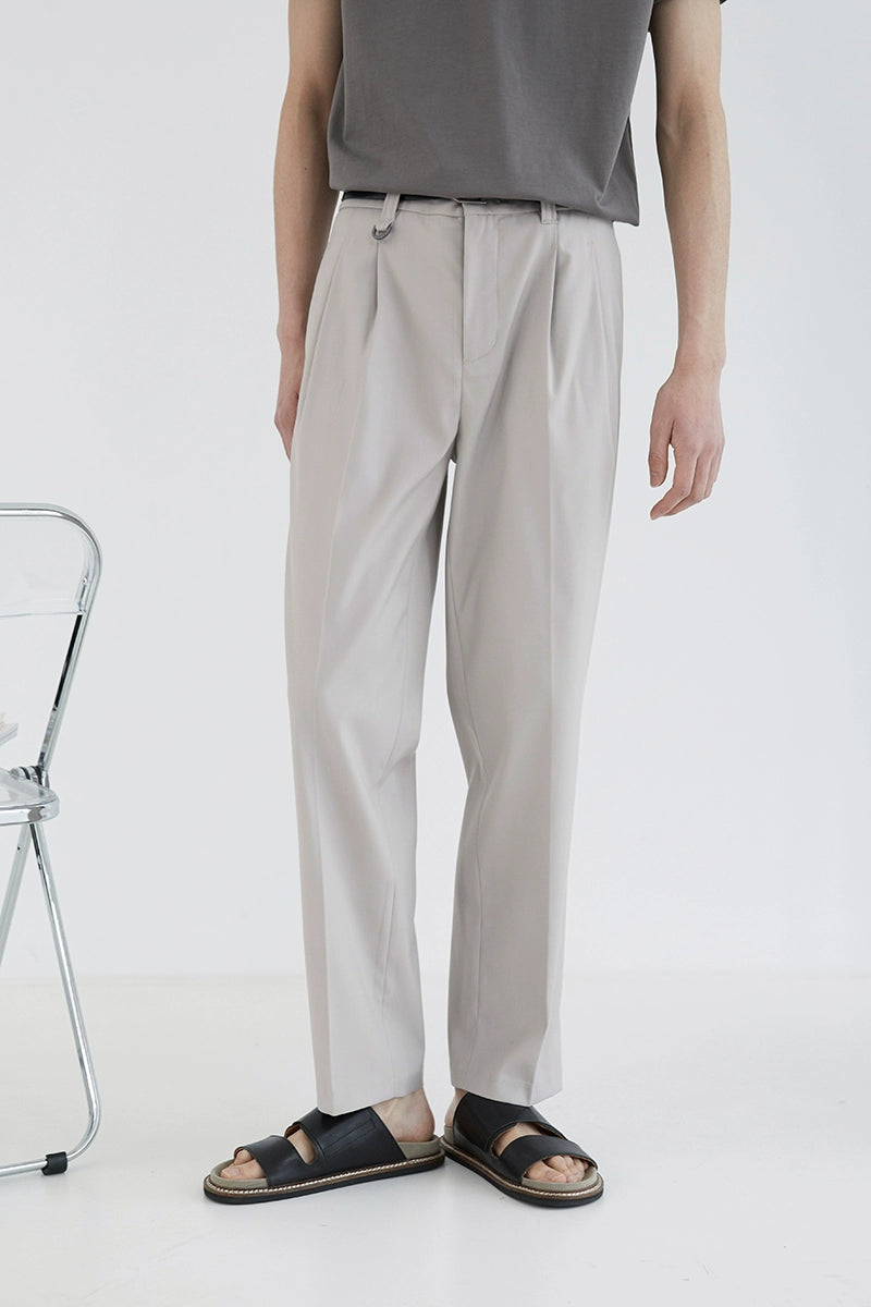 Pantalones de vestir de confort de doble plato