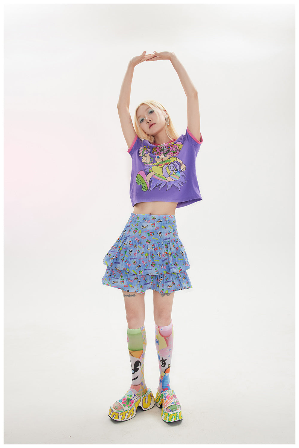 Purple Butterfly Girl Ringer Tee