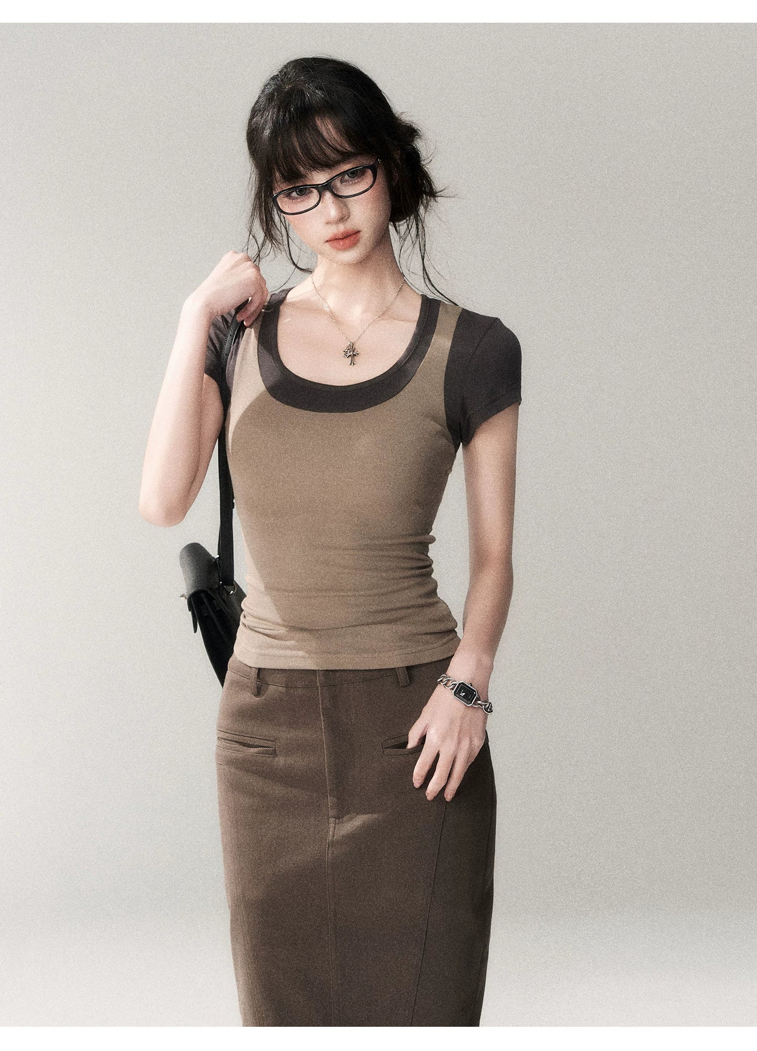 Scholar Layered Scoop‑Neck Top