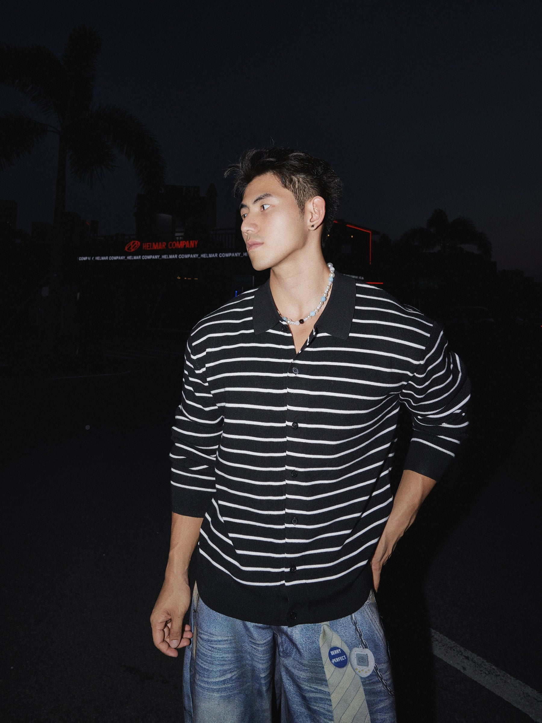 Moonlit Drift Striped Cardigan