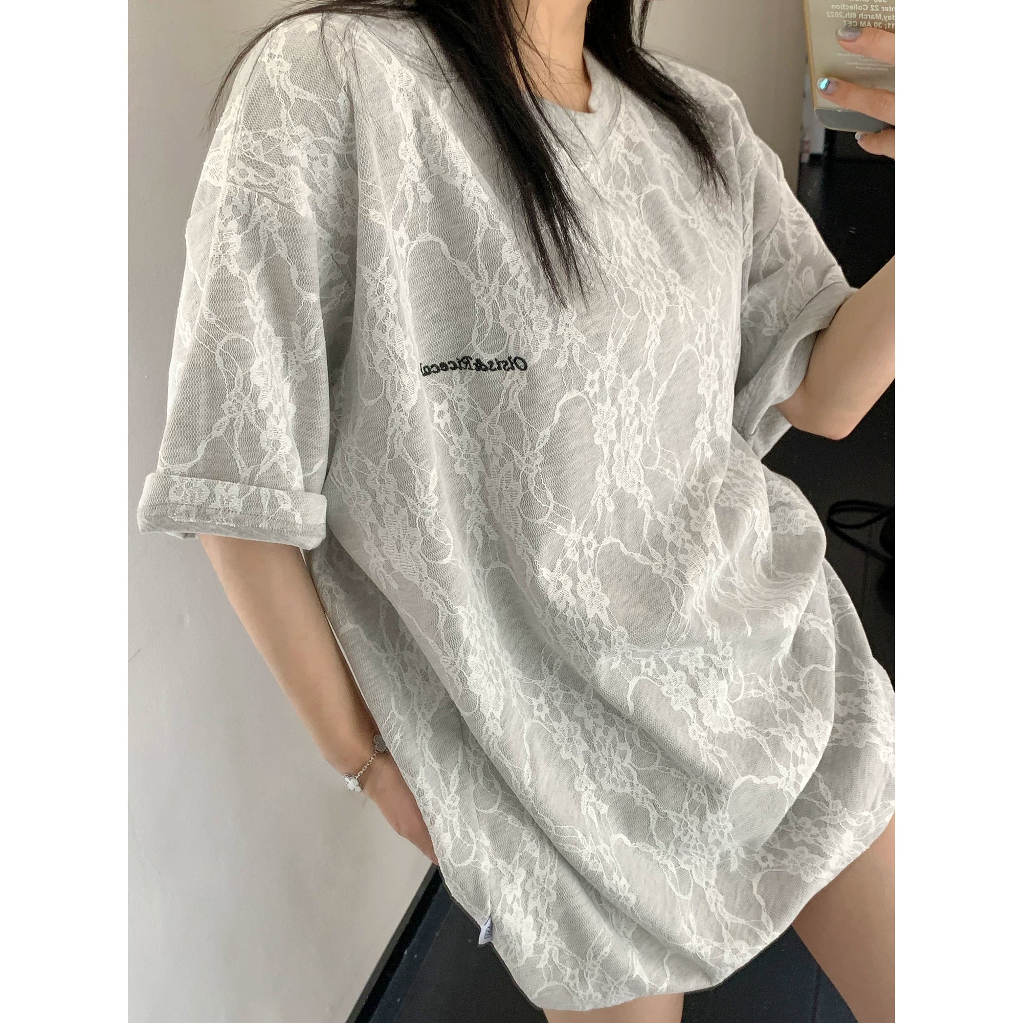 Frosted Vein Marble Oversize Tee