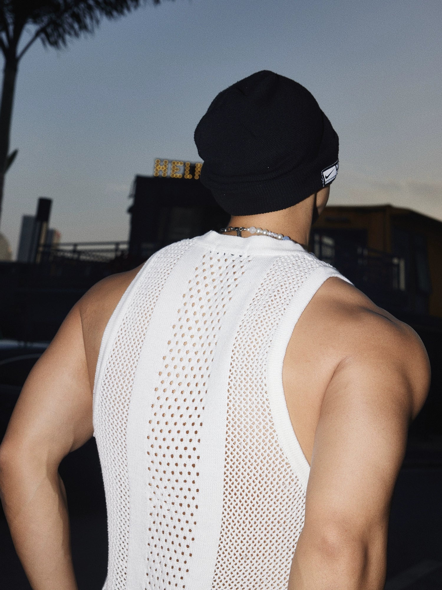 Open Knit Mesh Tank