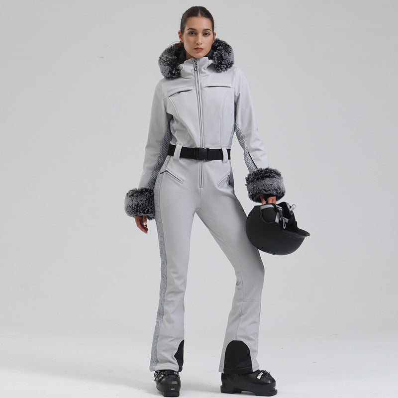 Alpine Luxe Fur-Trim Ski Suit