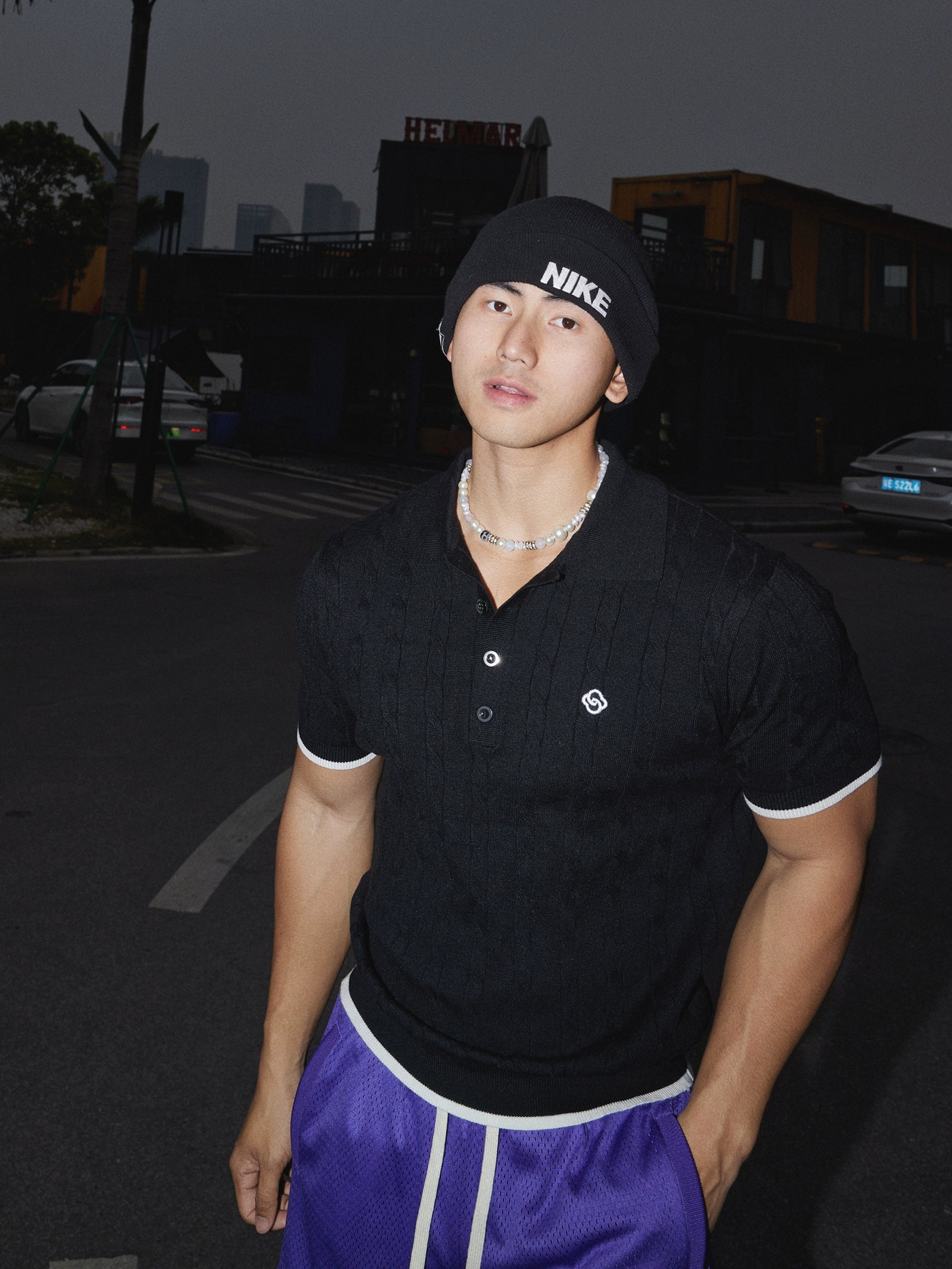 Textured Knit Polo Shirt