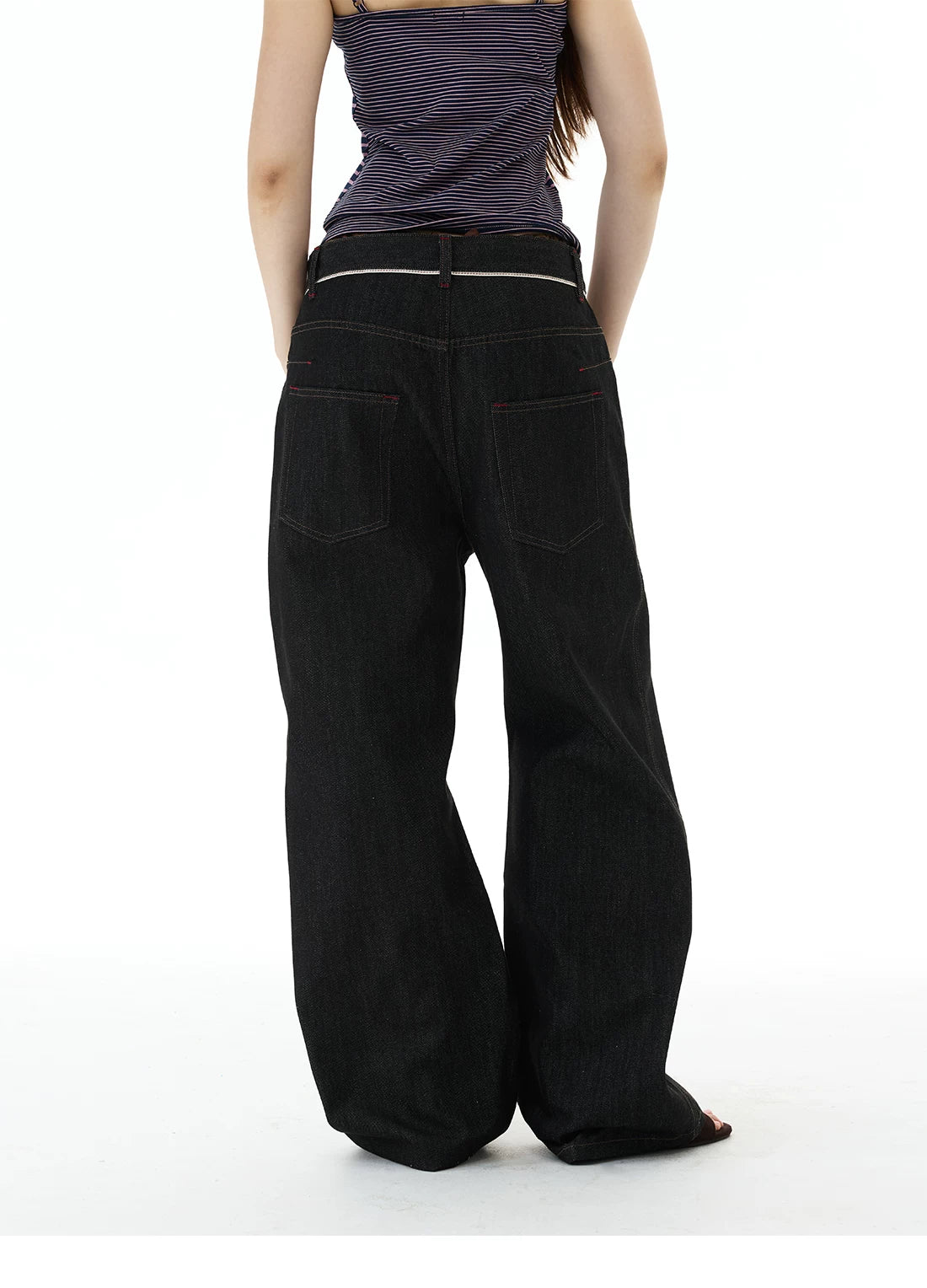 Orbit Placket Wide‑Leg Jeans