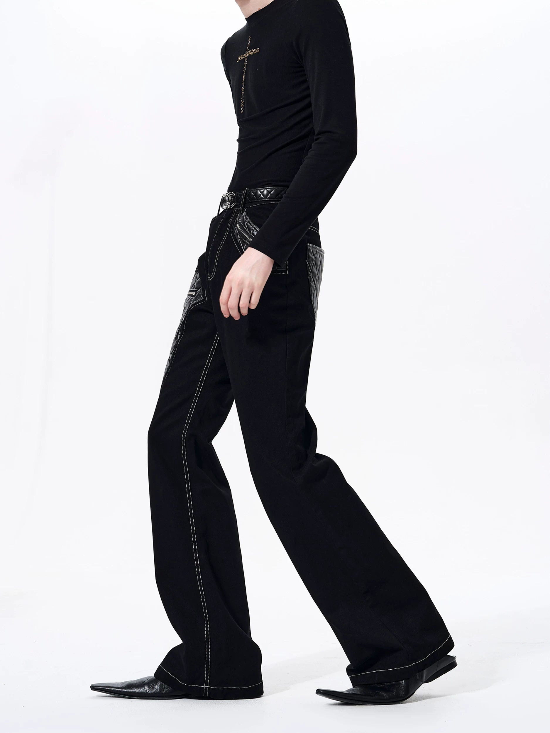 Midnight Lattice Harness Cargo Pants