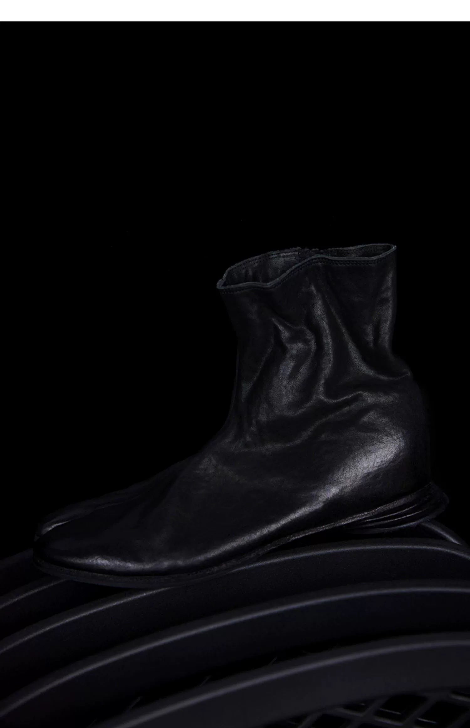 Black Leather Tabi Boots