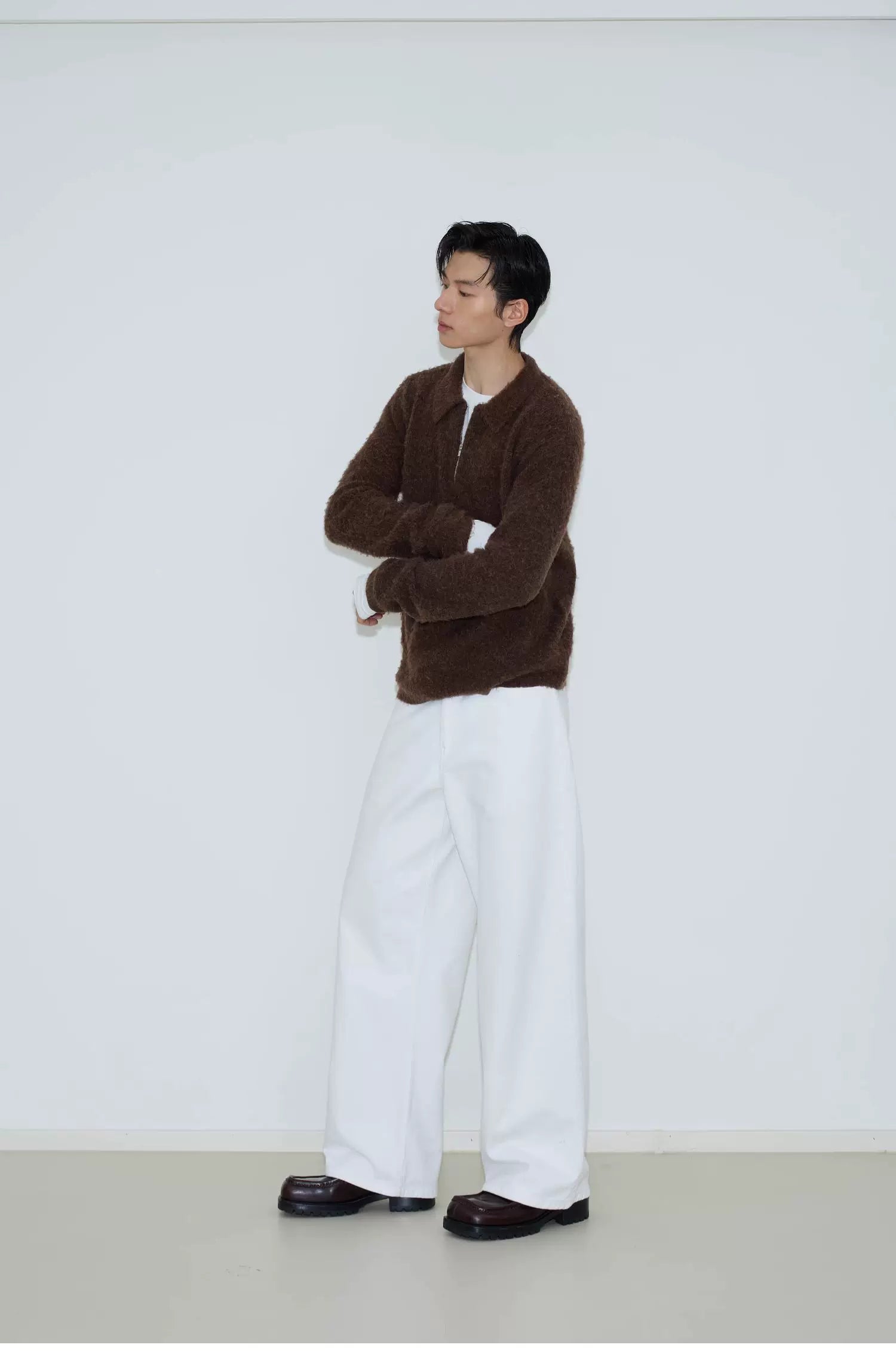 Coffee Cloud Fuzzy Zip Pullover