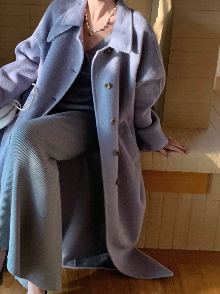 Stand Collar Wool Overcoat