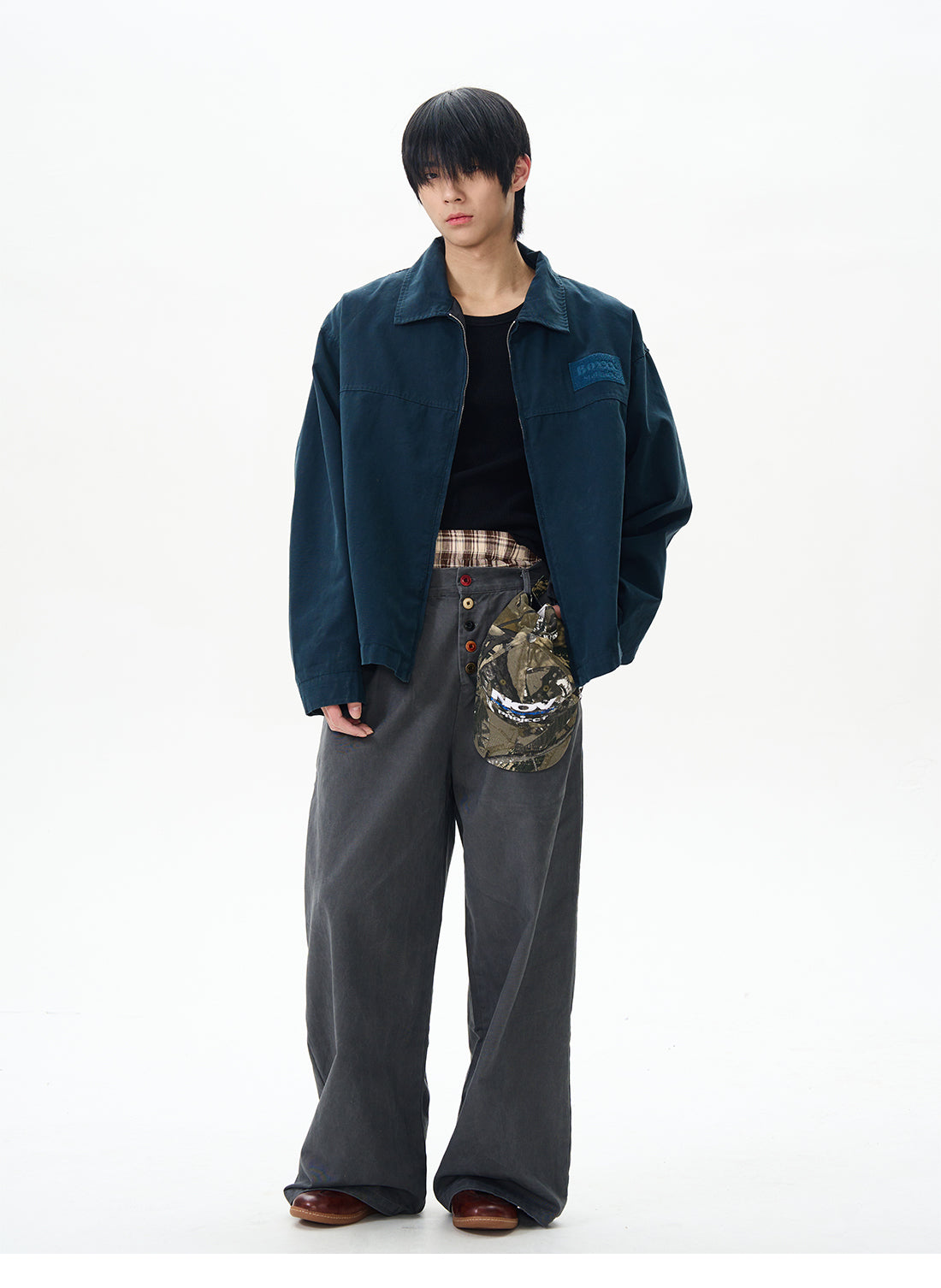 Wide Brown Oversized Combat Trousers