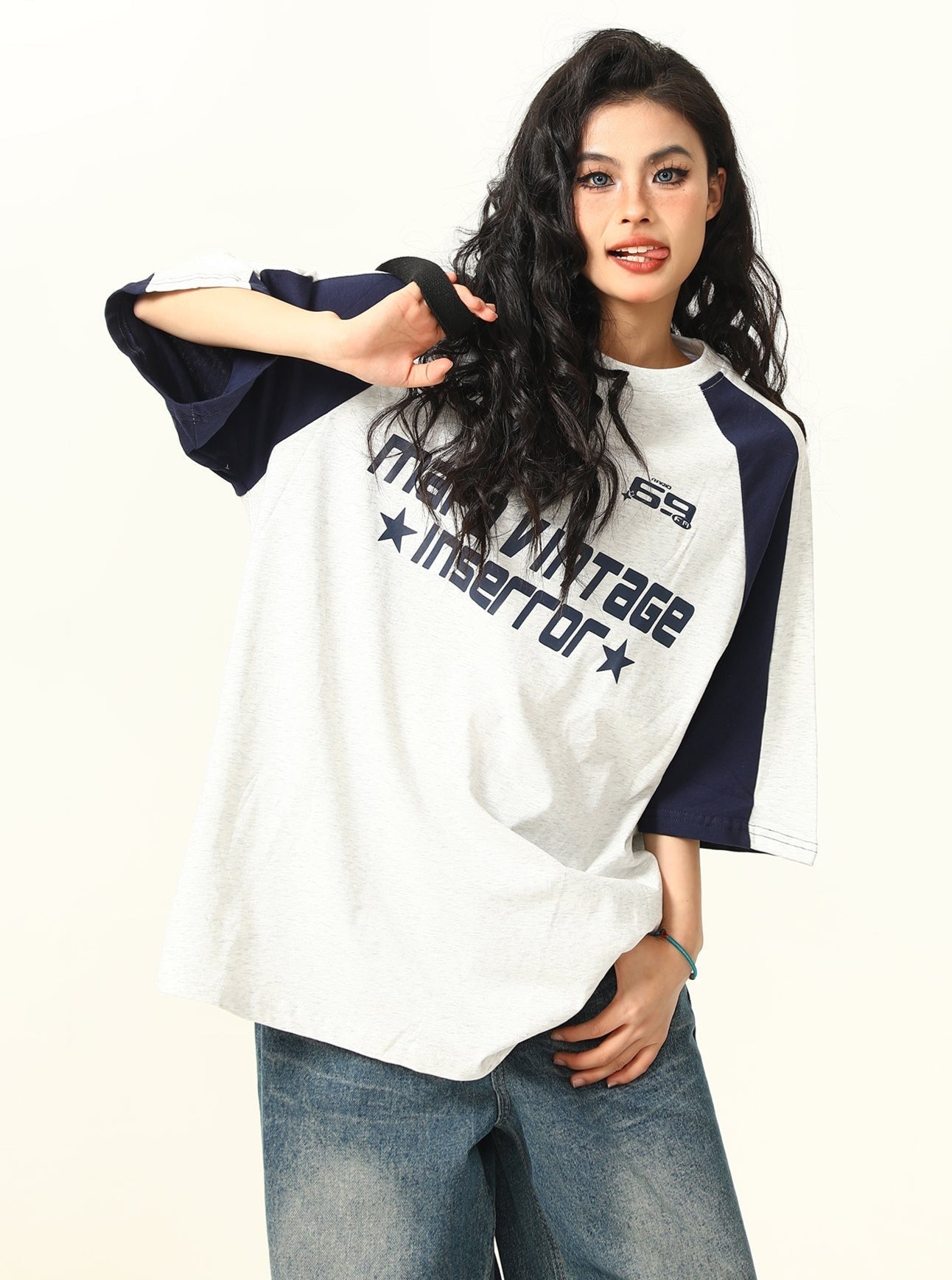 Camiseta de raglán de estilo vintage