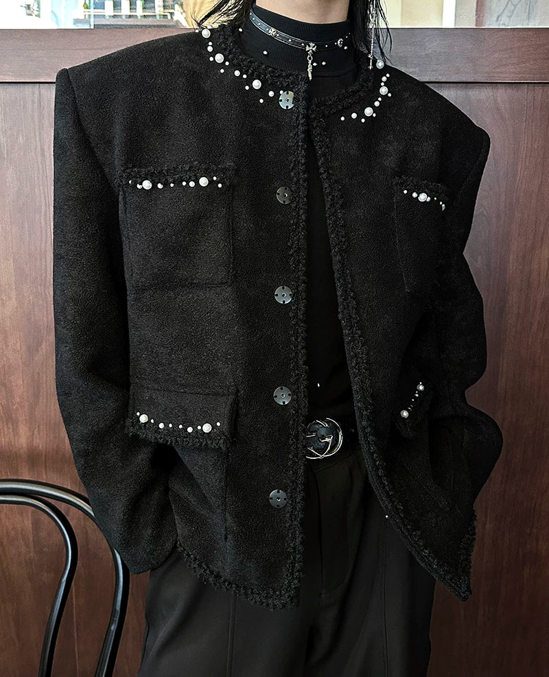 Midnight Relic Pearl-Trace Bouclé Jacket