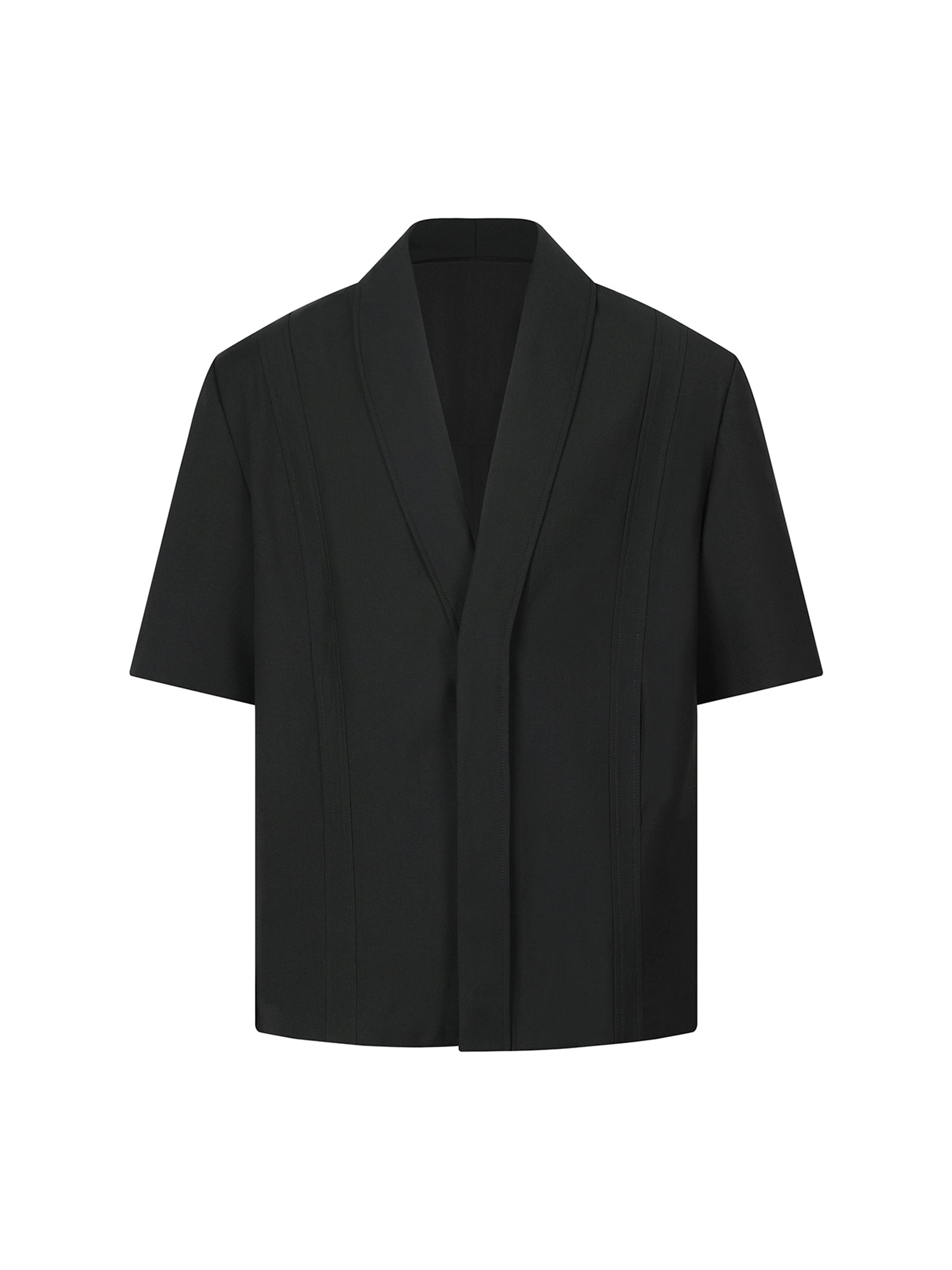 Short-Sleeve Oversized Shawl Collar Blazer