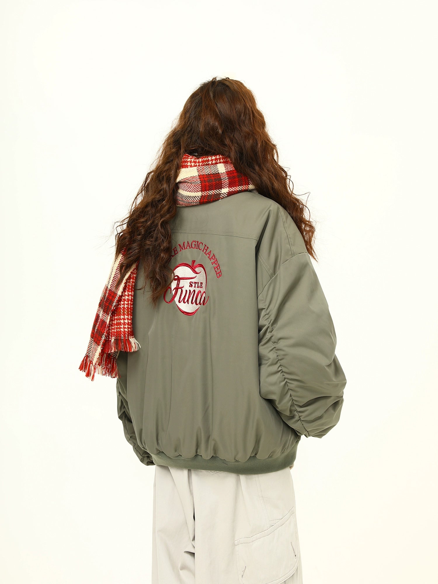 Varsity Patch Oversized High Neck Bomber Jacket