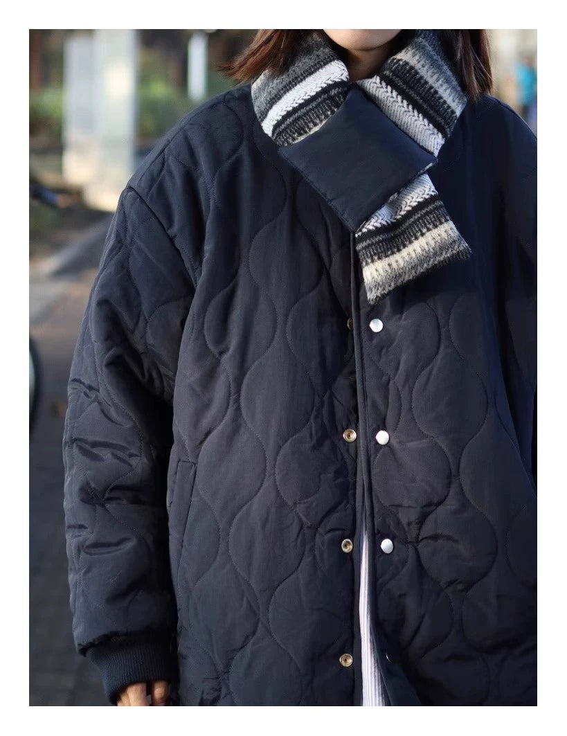 Reversible Navy Quilted Coat