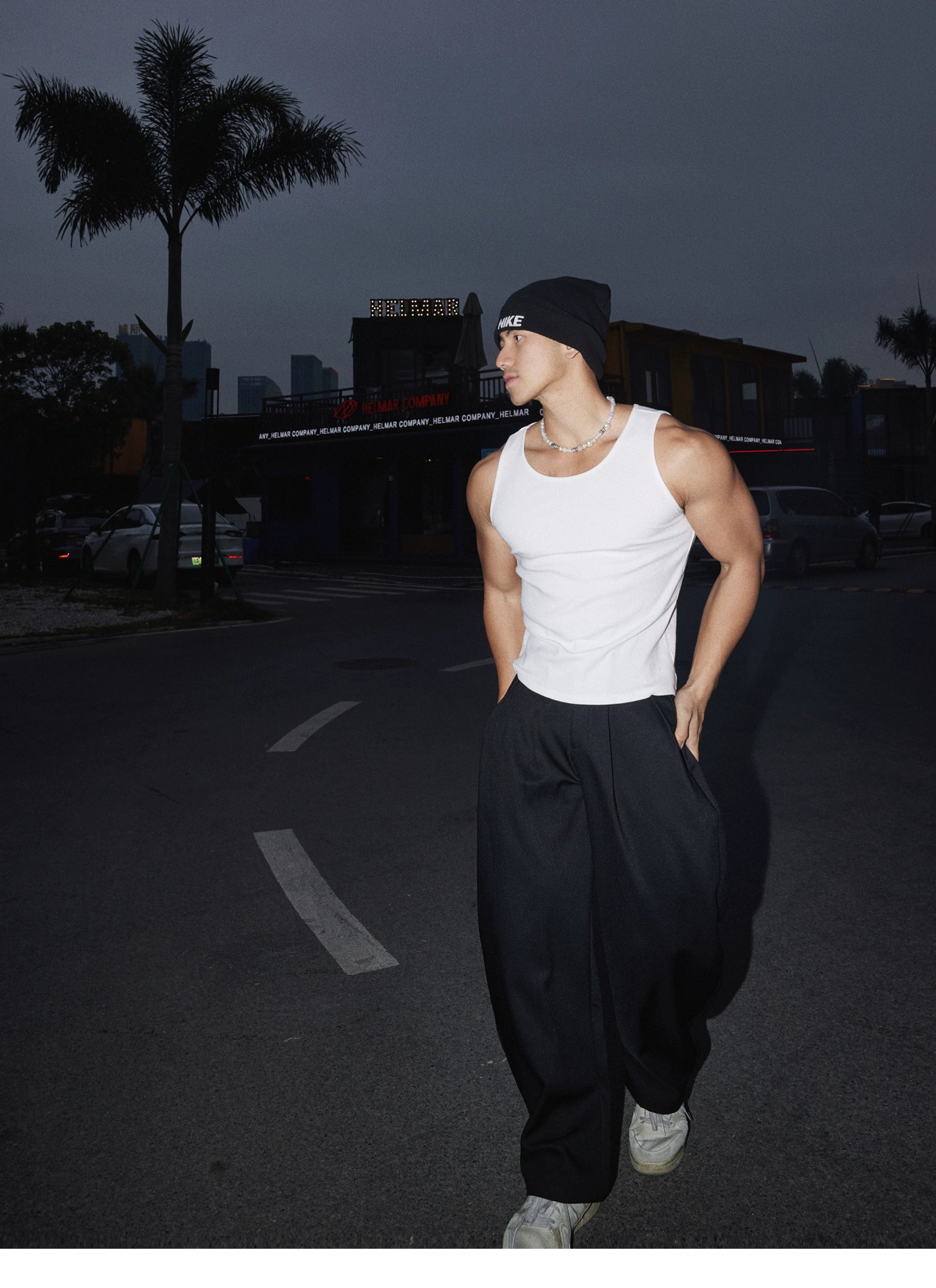 Wide-Leg Pleated Trousers