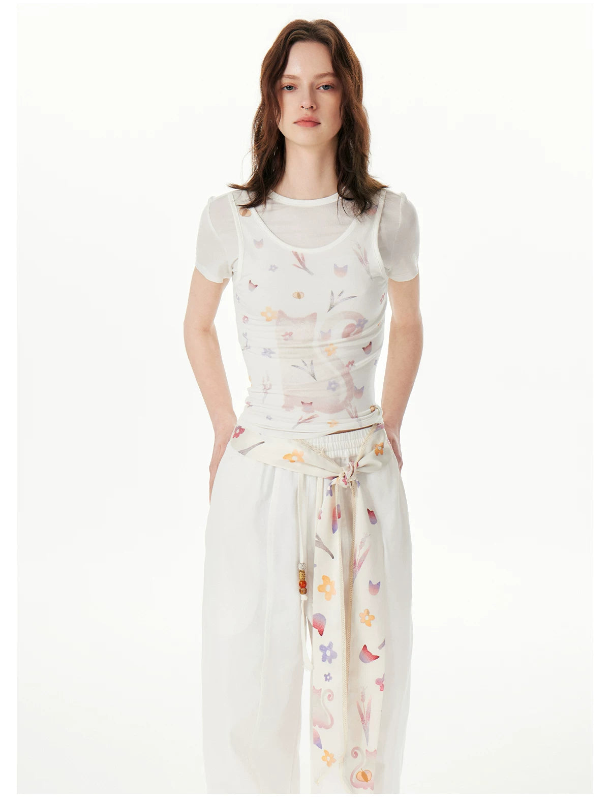 Meadow Doodle Blossom Tie Belt