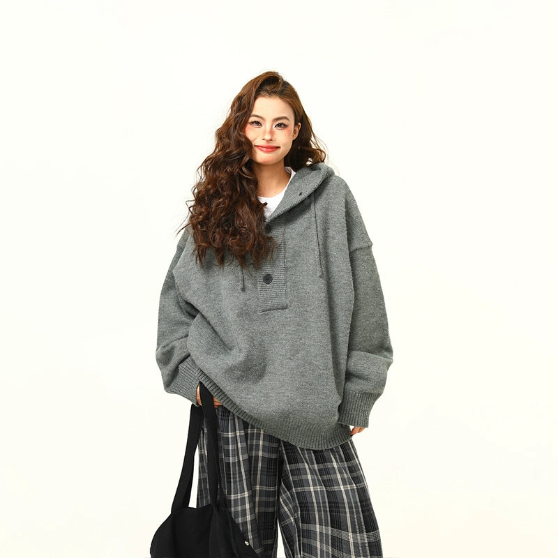Cozy Knit Hoodie Pullover Sweater