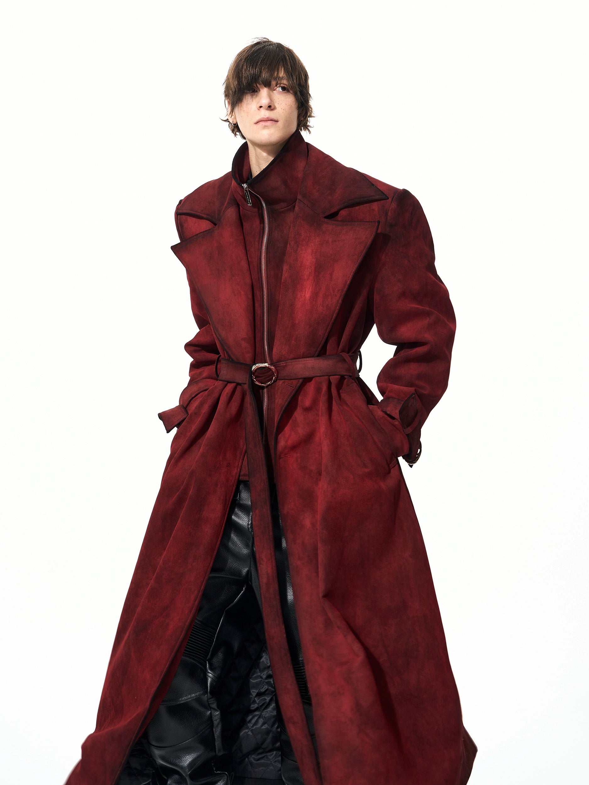 Crimson Warden Duster Trench Coat