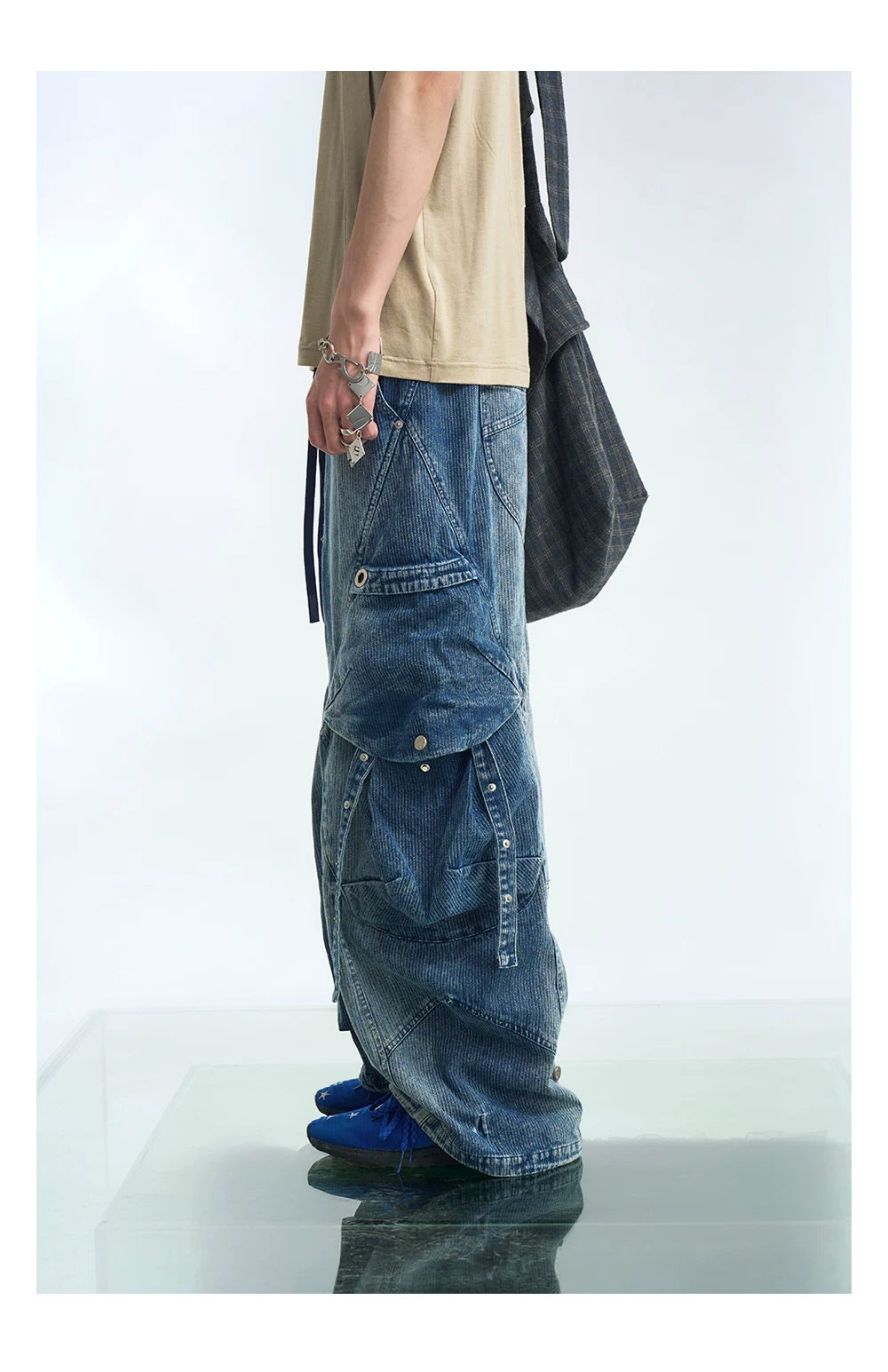 Layered Pocket Barrel Leg Jeans