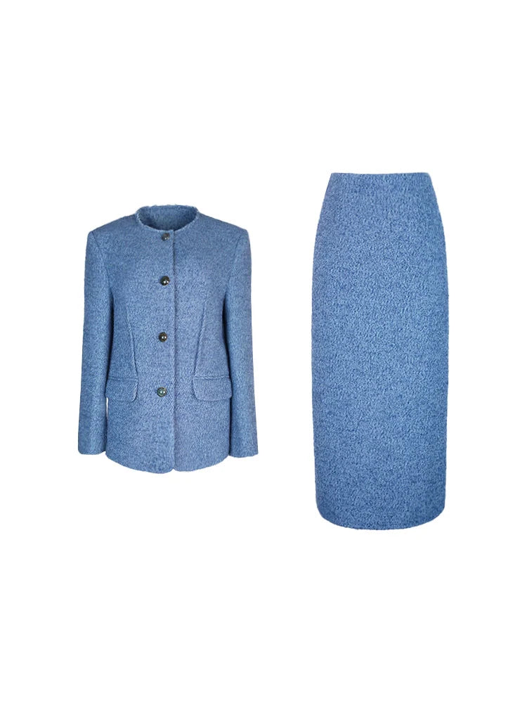 Tweed Blazer and Skirt Set