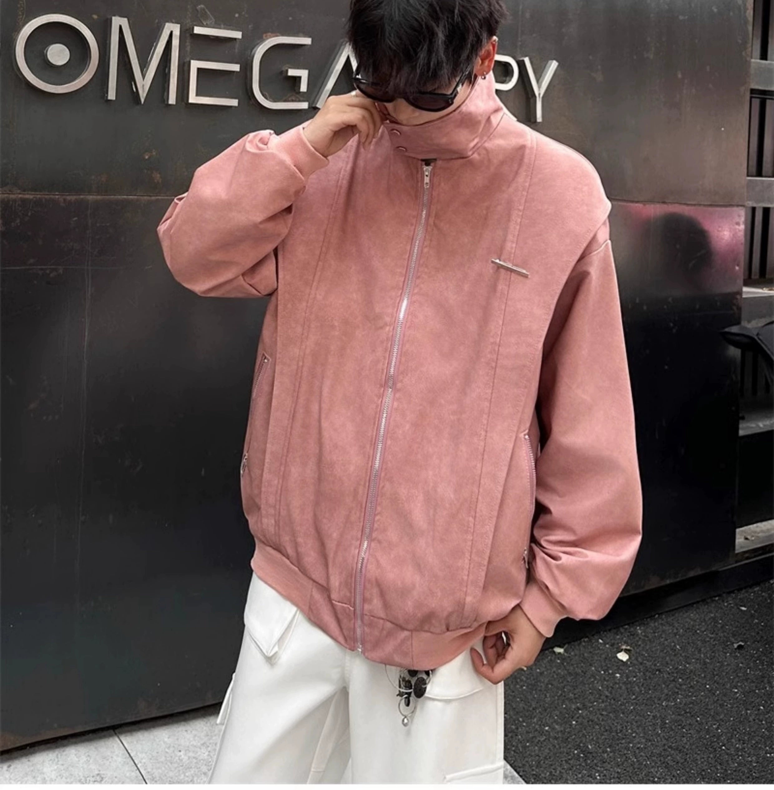 Oversized Vintage Zip-Up Jacket