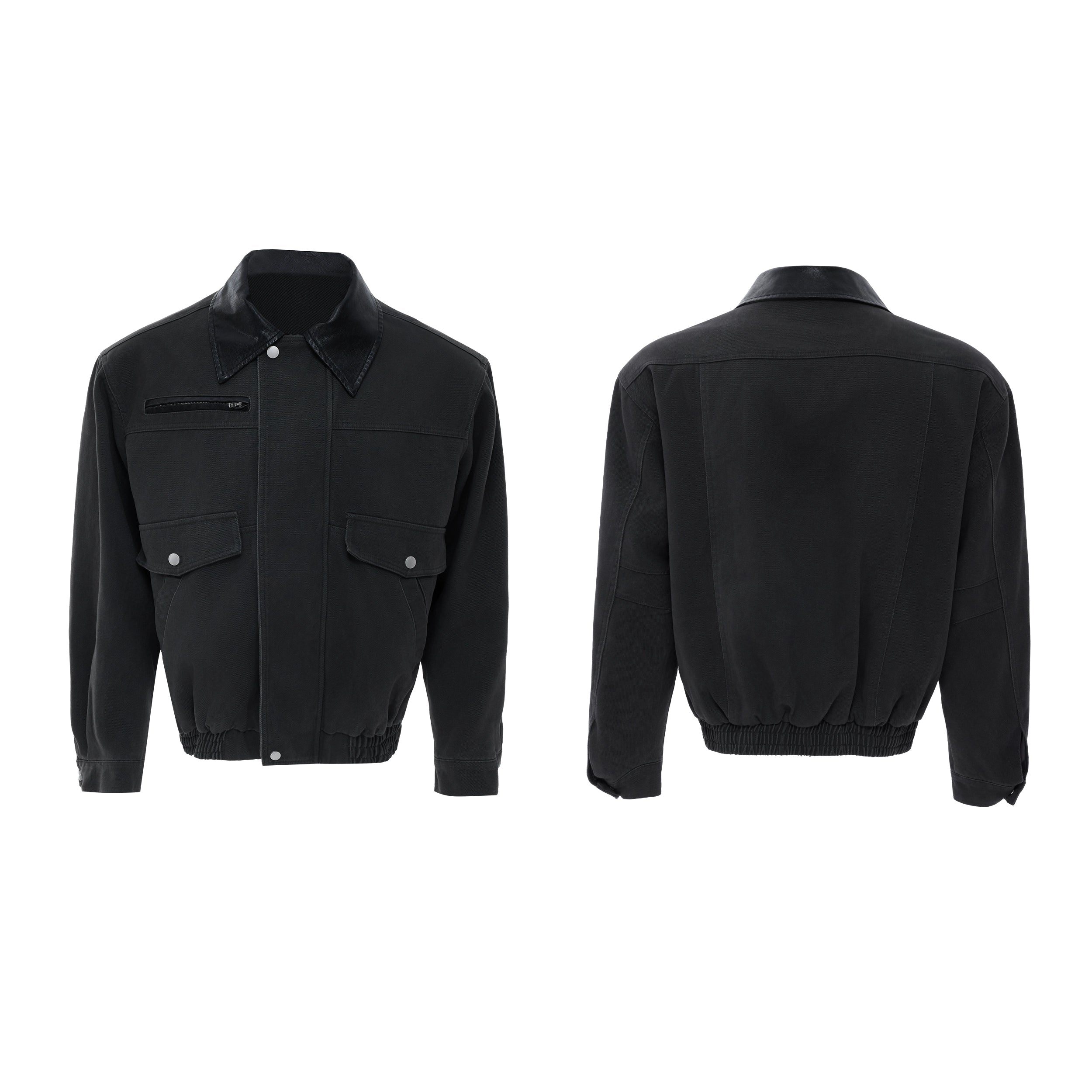 Bomber Jacket with Contrast Collar