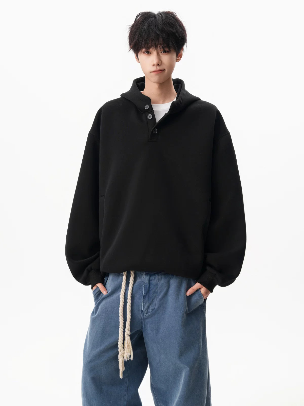 Flannel Trail Henley Hoodie