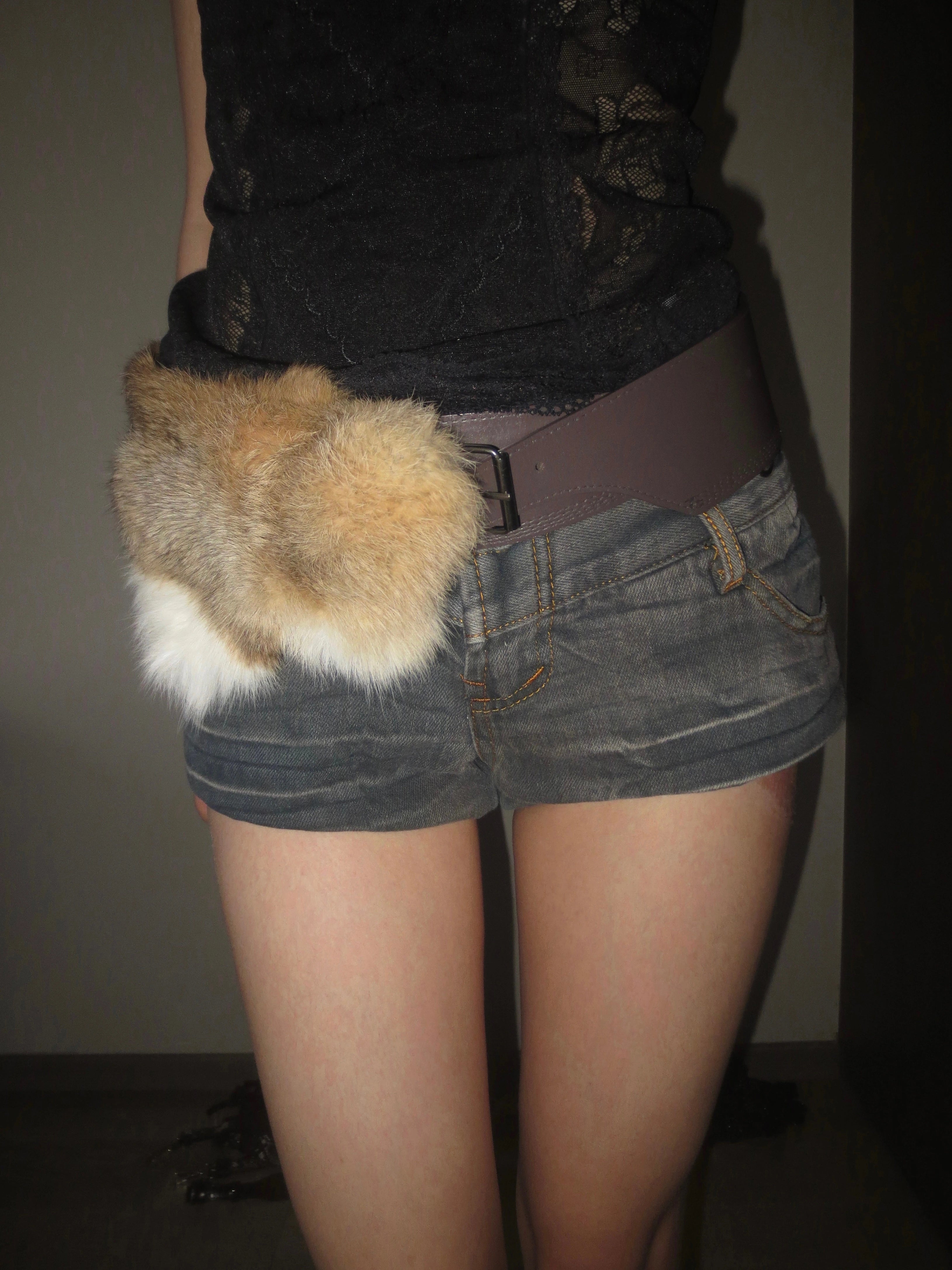 Faux Fur Belted Waist Belt