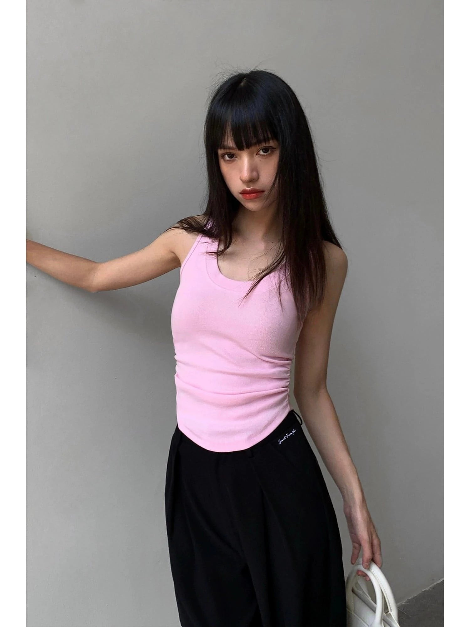 Summer Black Slimming Knitted Tank Top - chiclara
