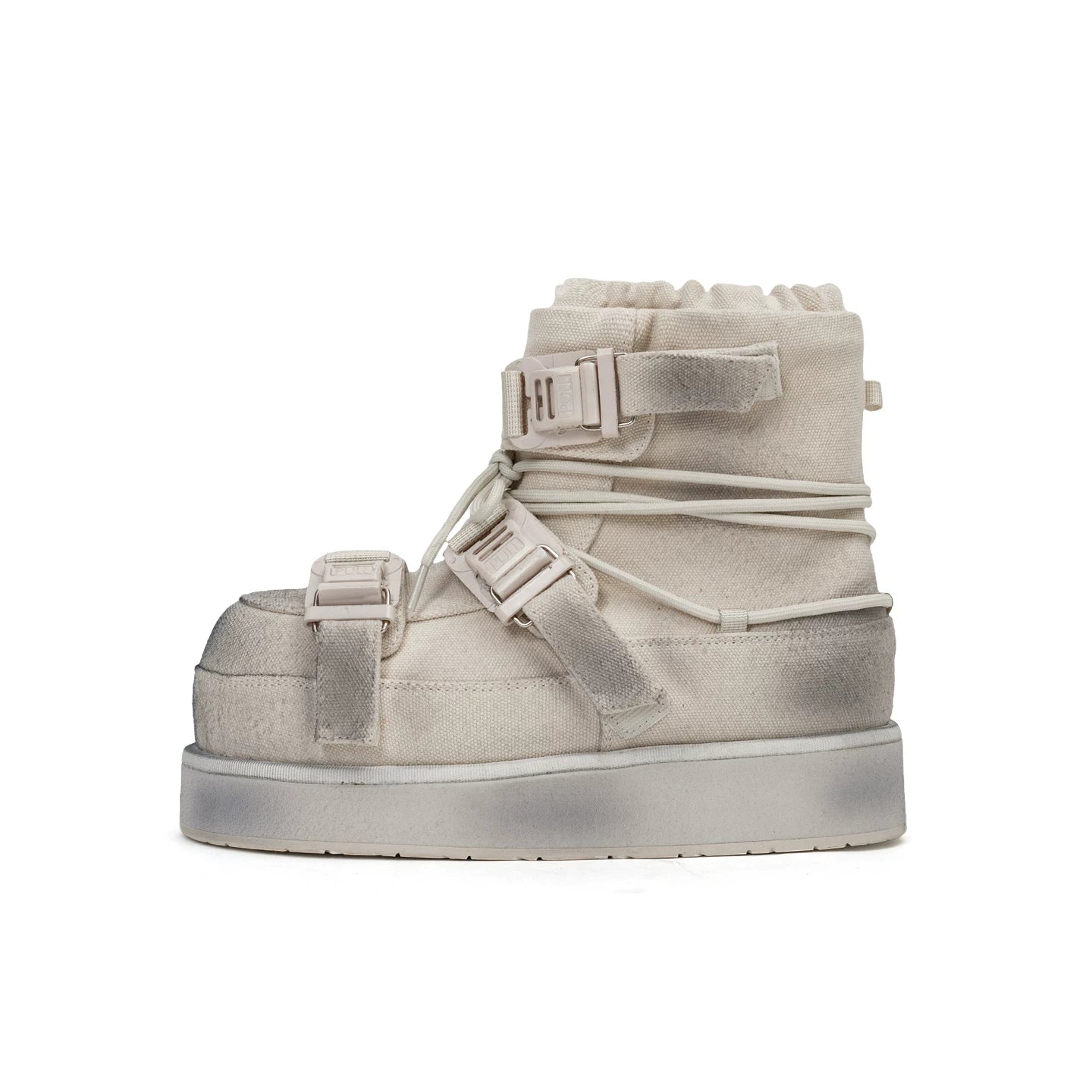 Lunar Drift Shearling Buckle Boots