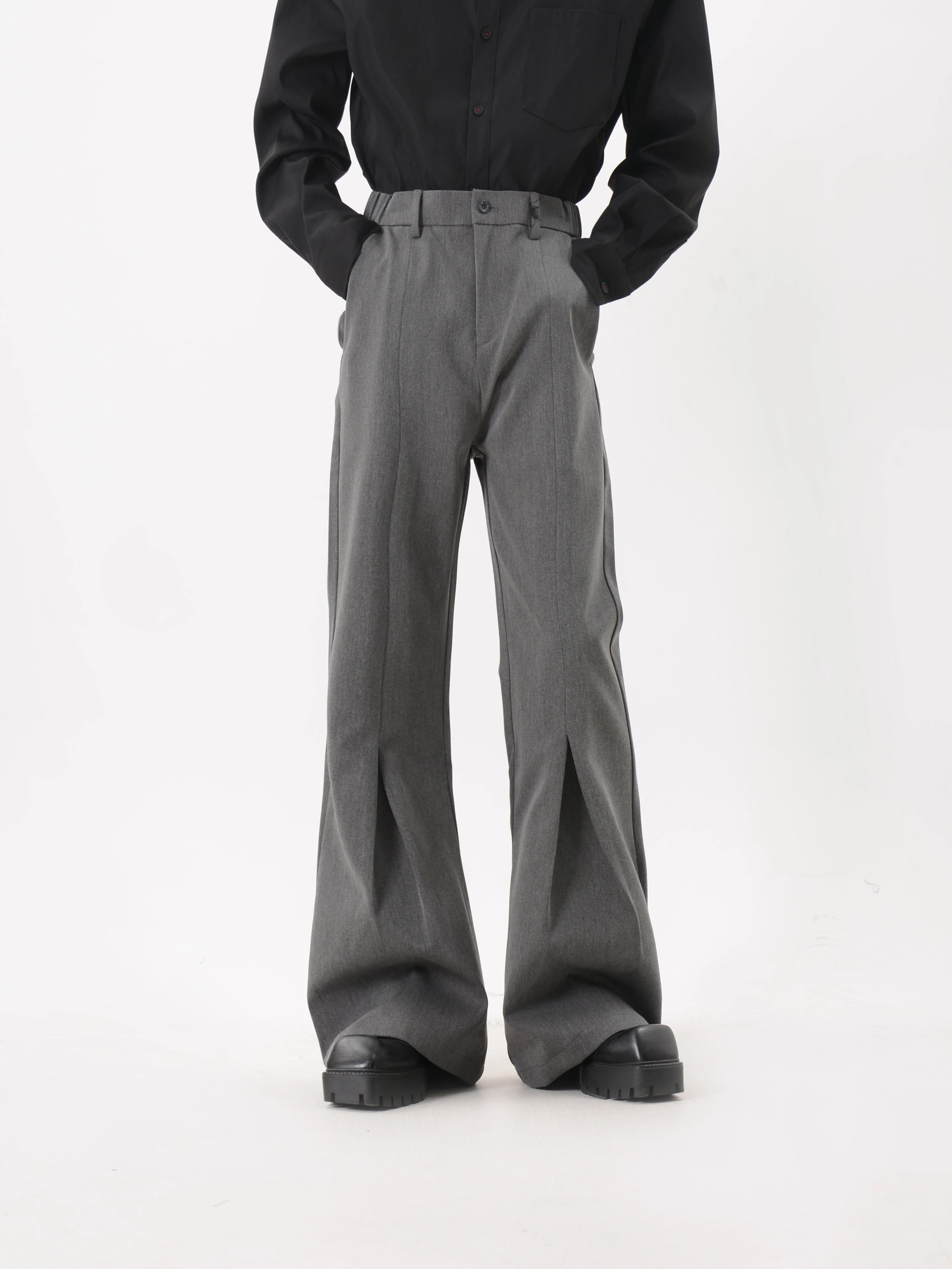 Slate Crease Sculpted Flare Trousers