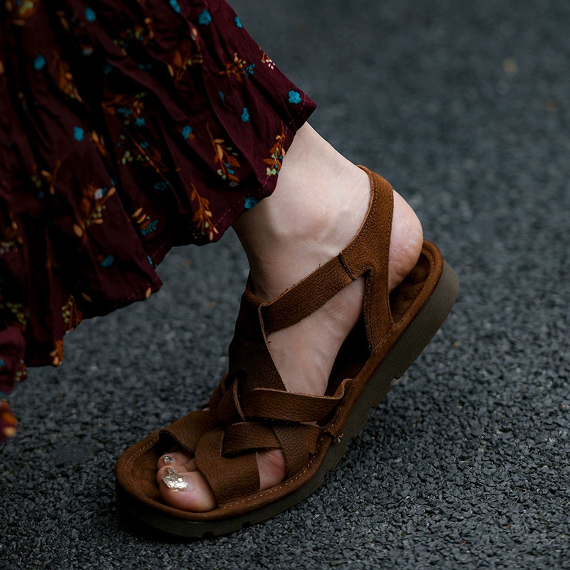 Brown Leather Fisherman Sandals